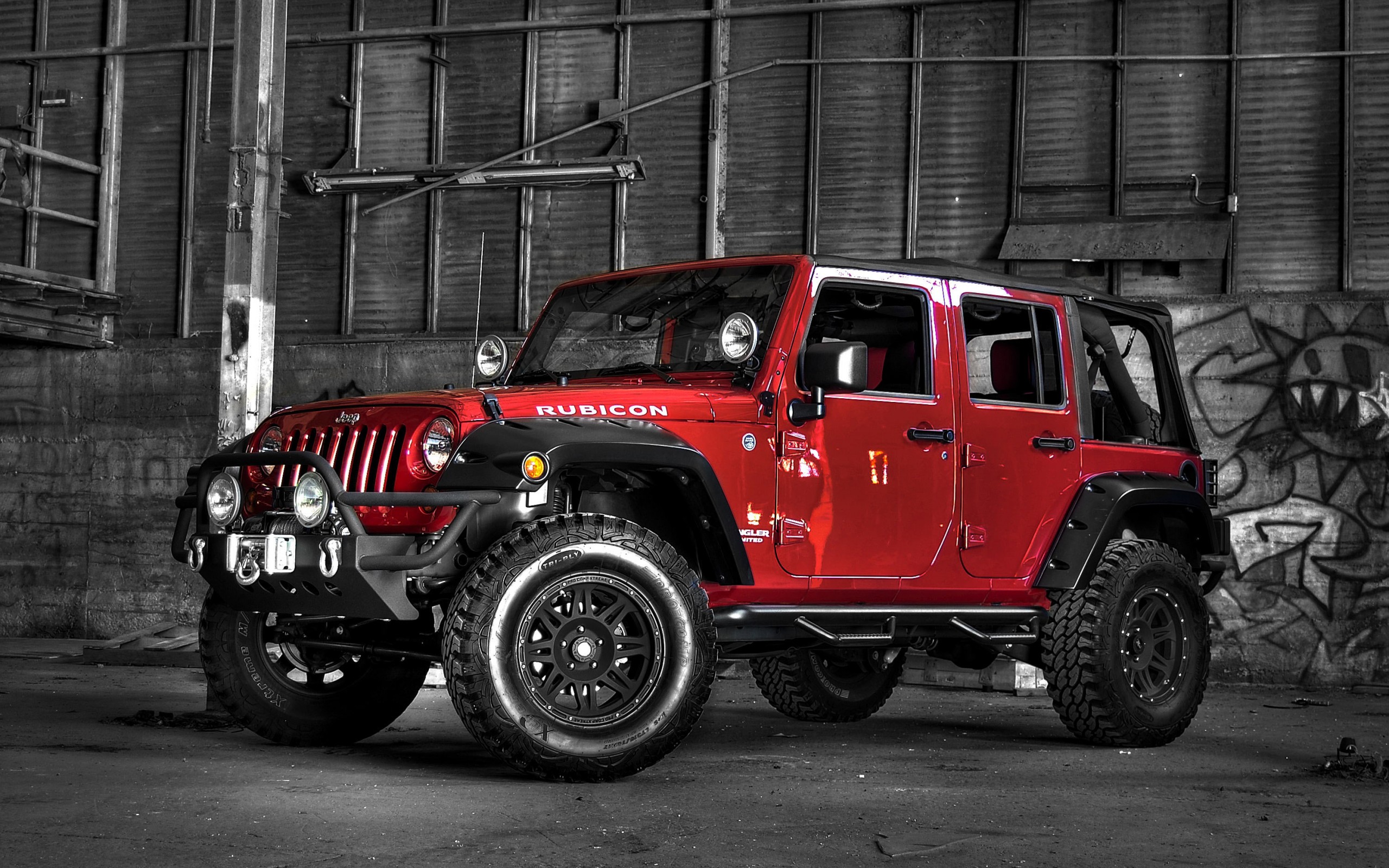 Wallpapers jeep red off-road car on the desktop