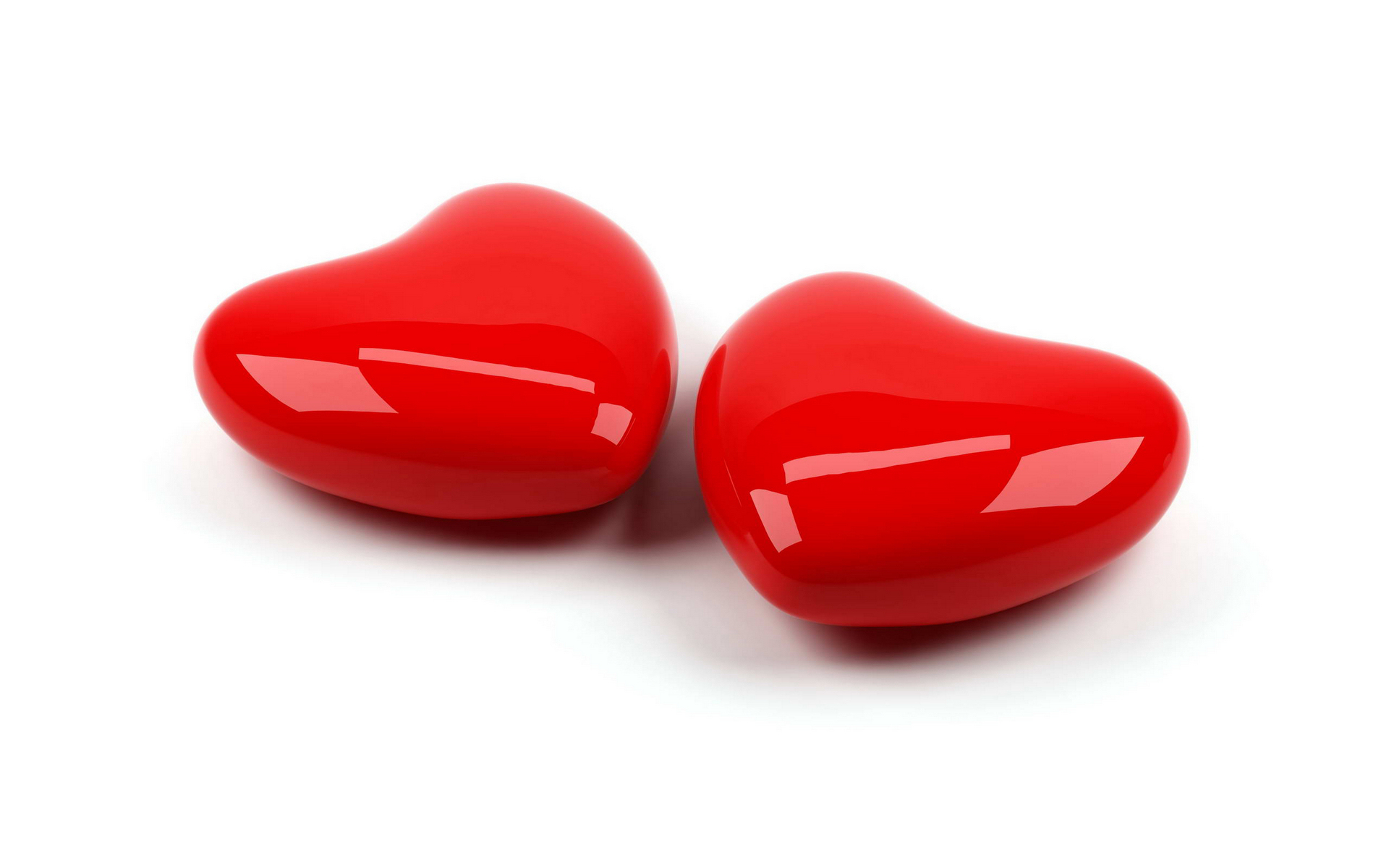 Обои два сердечка красные на рабочий стол