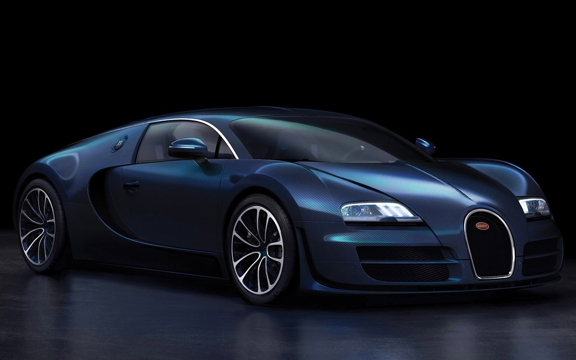 Bugatti Veyron синяя асфальт бесплатно