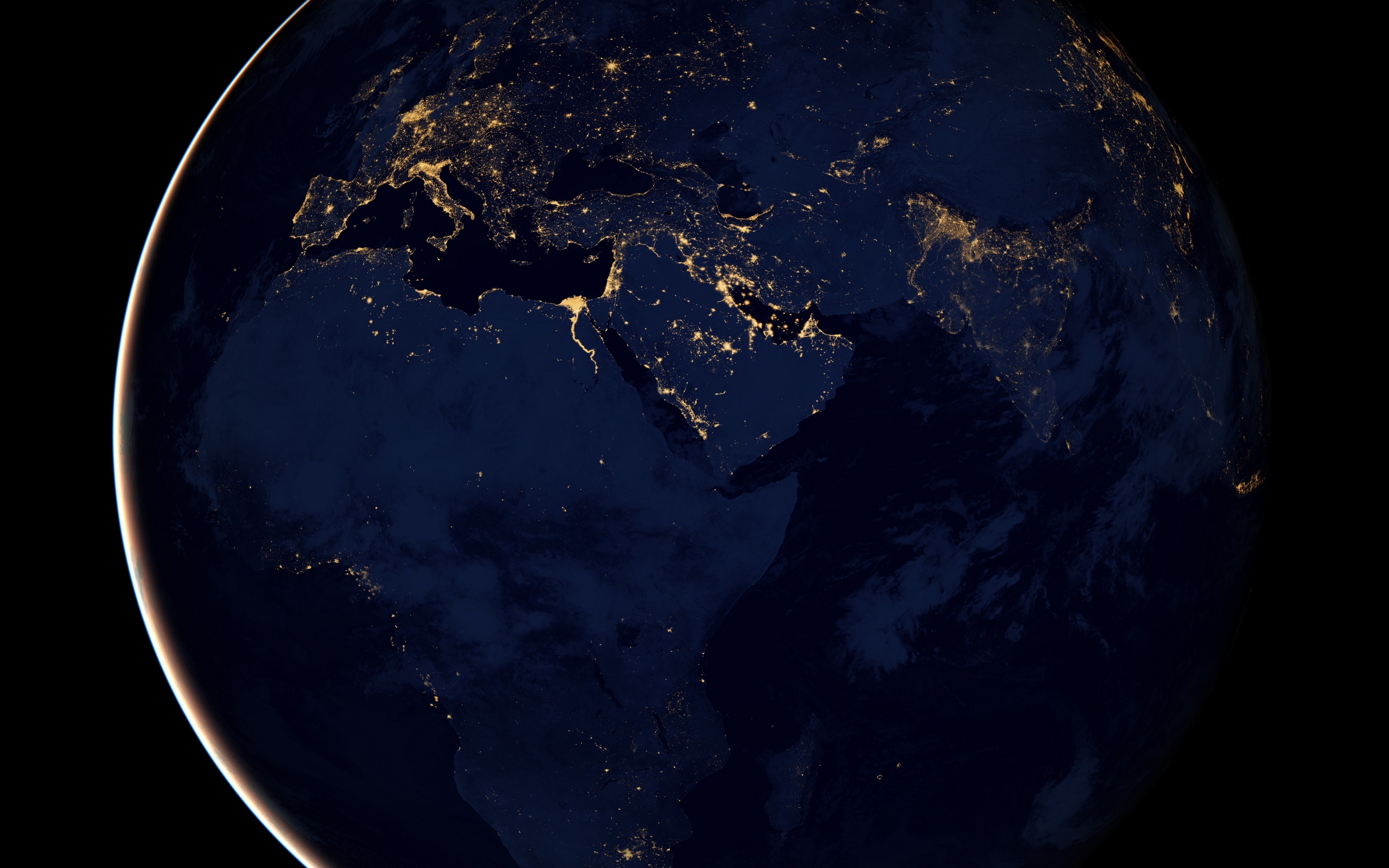 Wallpapers planet earth night on the desktop