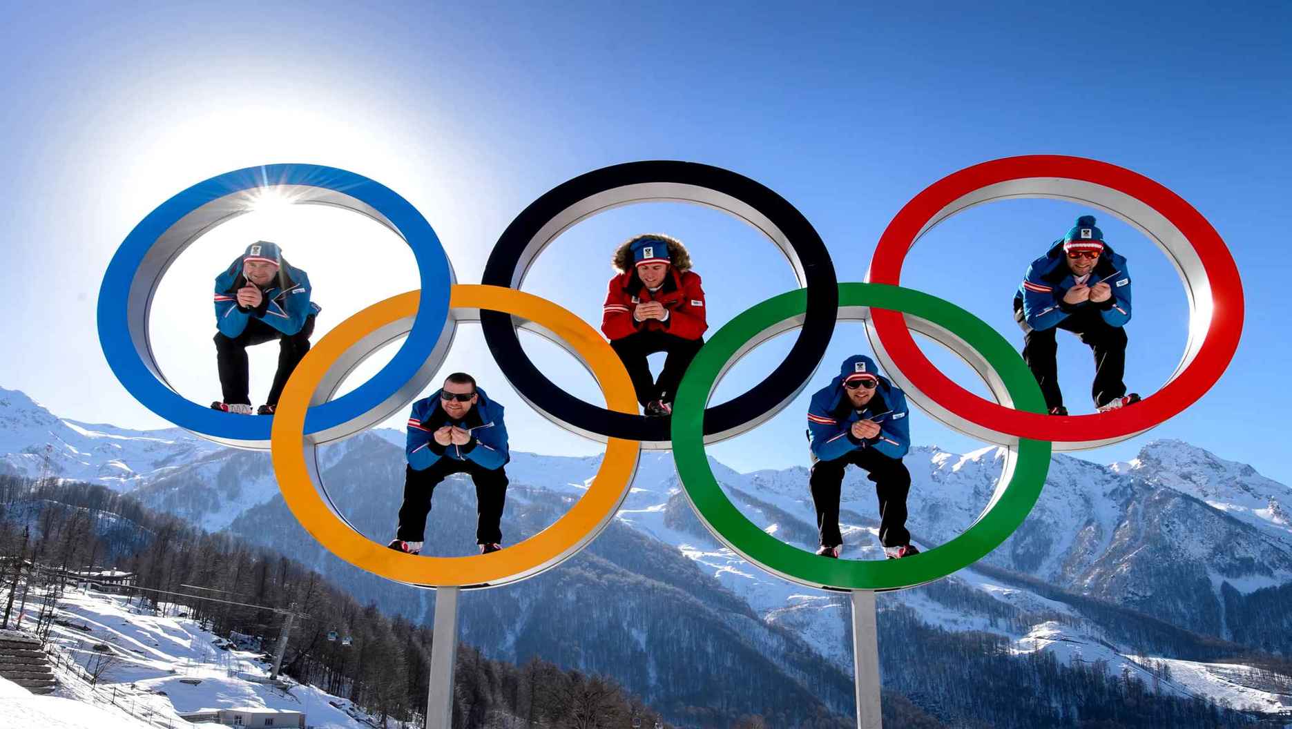 Wallpapers Sochi 2014 rings on the desktop