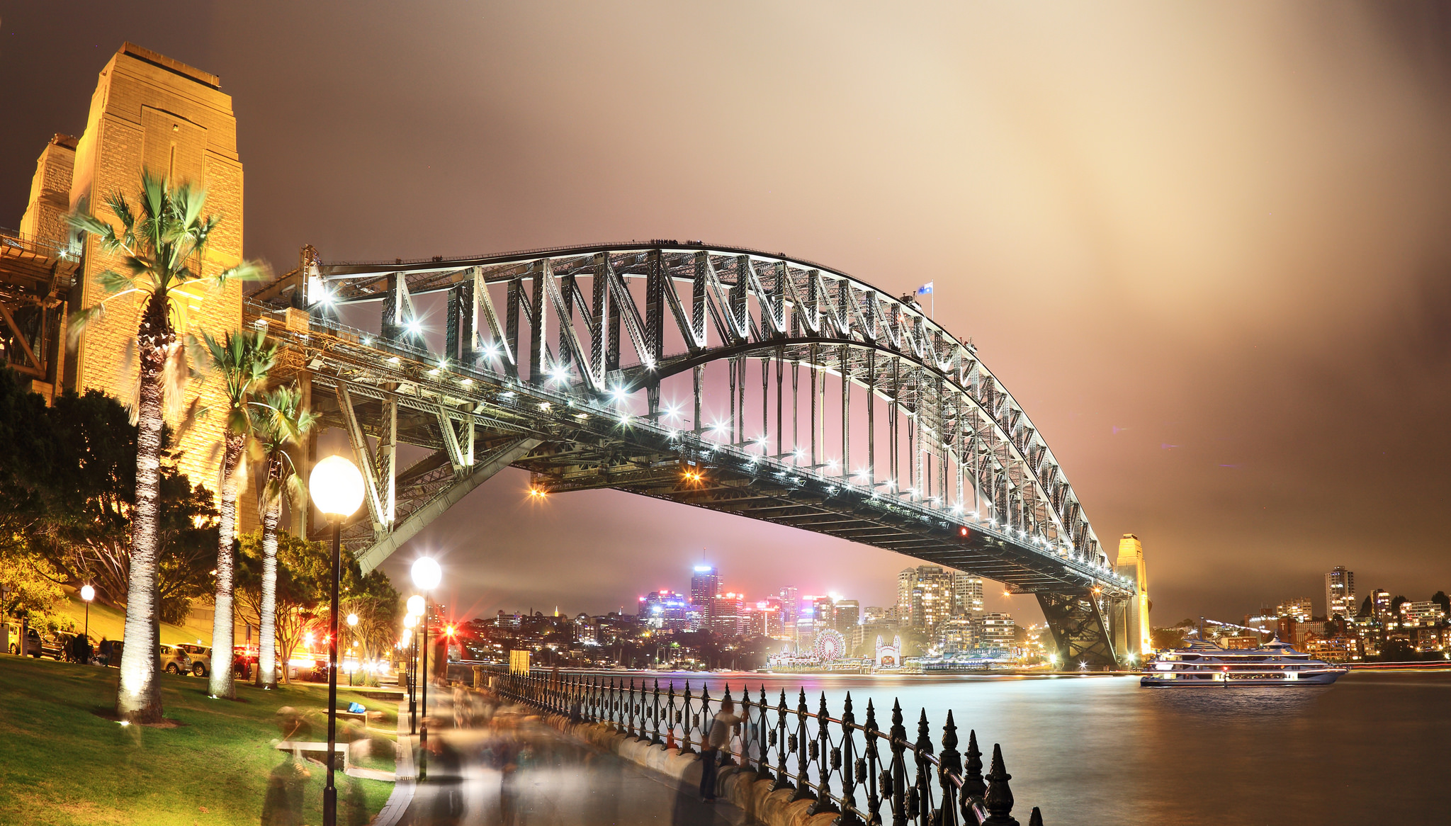 桌面上的壁纸城市 澳大利亚 桥牌