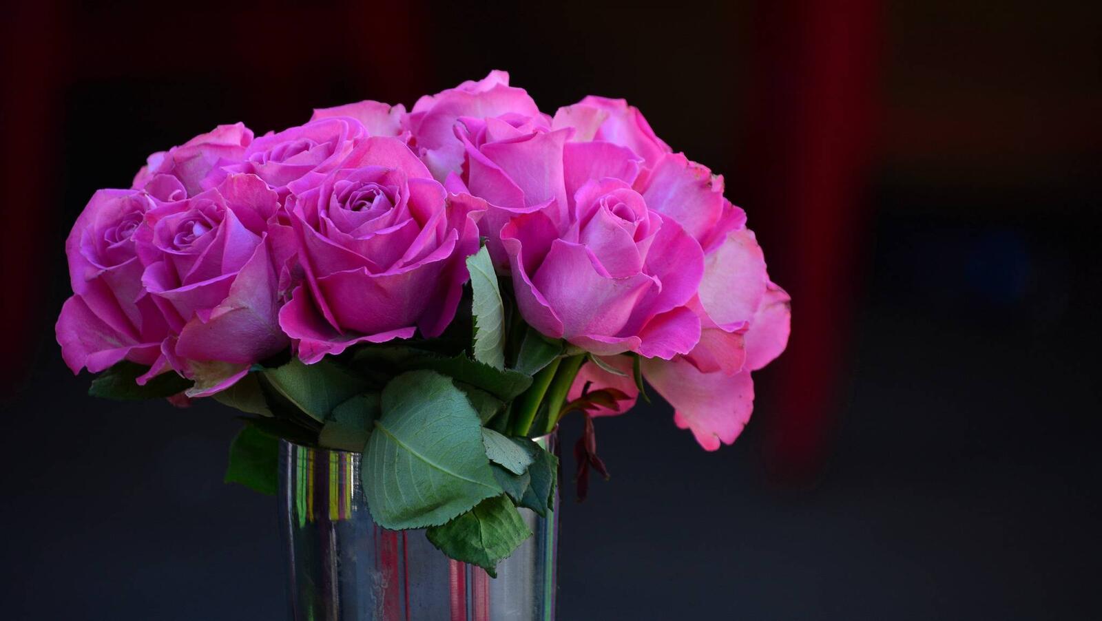 桌面上的壁纸植物群 粉红玫瑰 粉红玫瑰花束