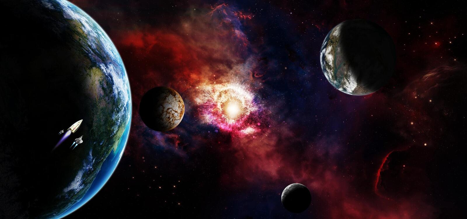 Wallpapers galaxy the universe planets on the desktop