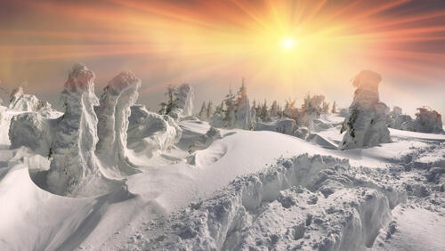 Сугробы снега - красивые картинки