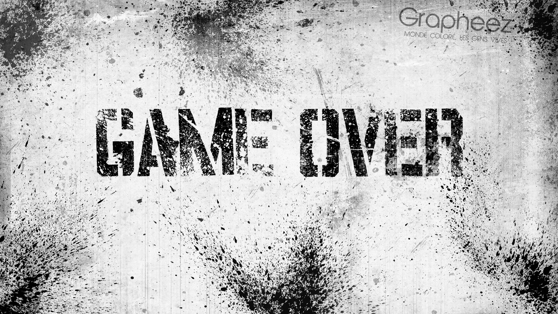 Wallpapers game over inscription texture on the desktop