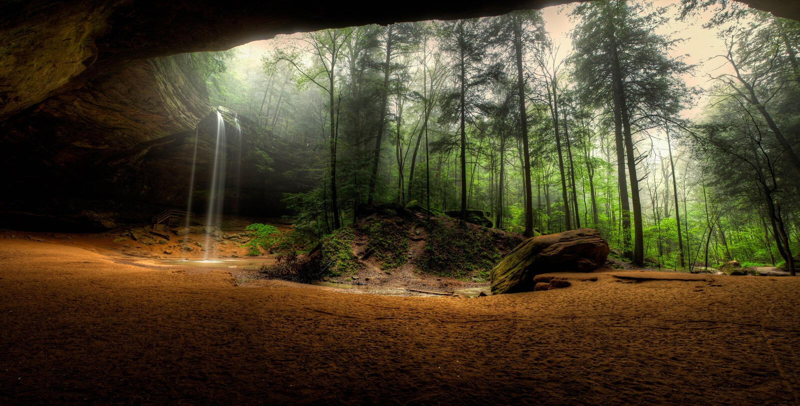 Wallpapers Hocking Hills State Park Ohio waterfall on the desktop
