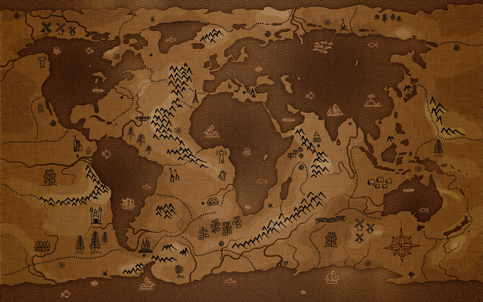 Wallpapers map world scheme on the desktop