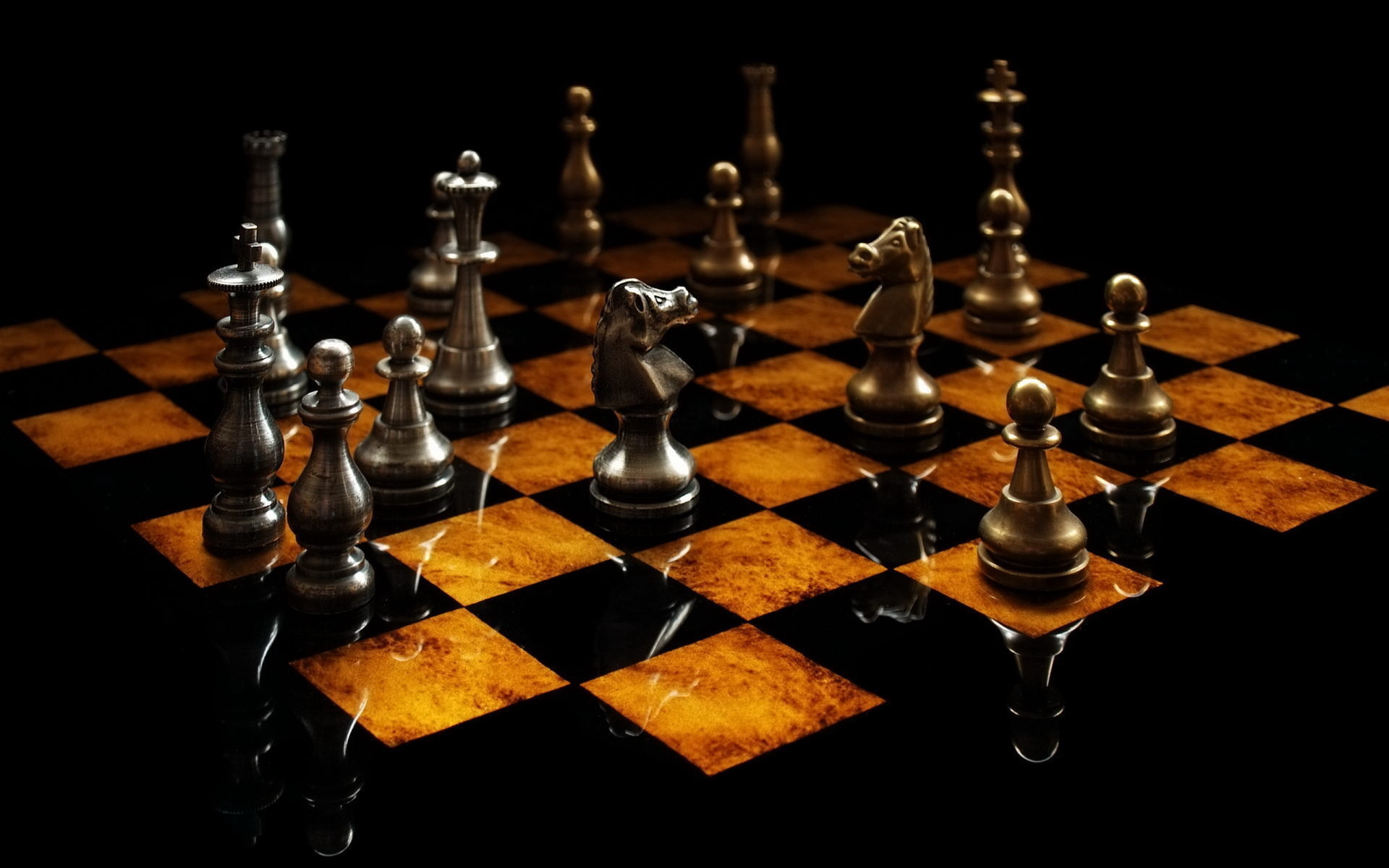 Обои шахматы доска фигуры на рабочий стол