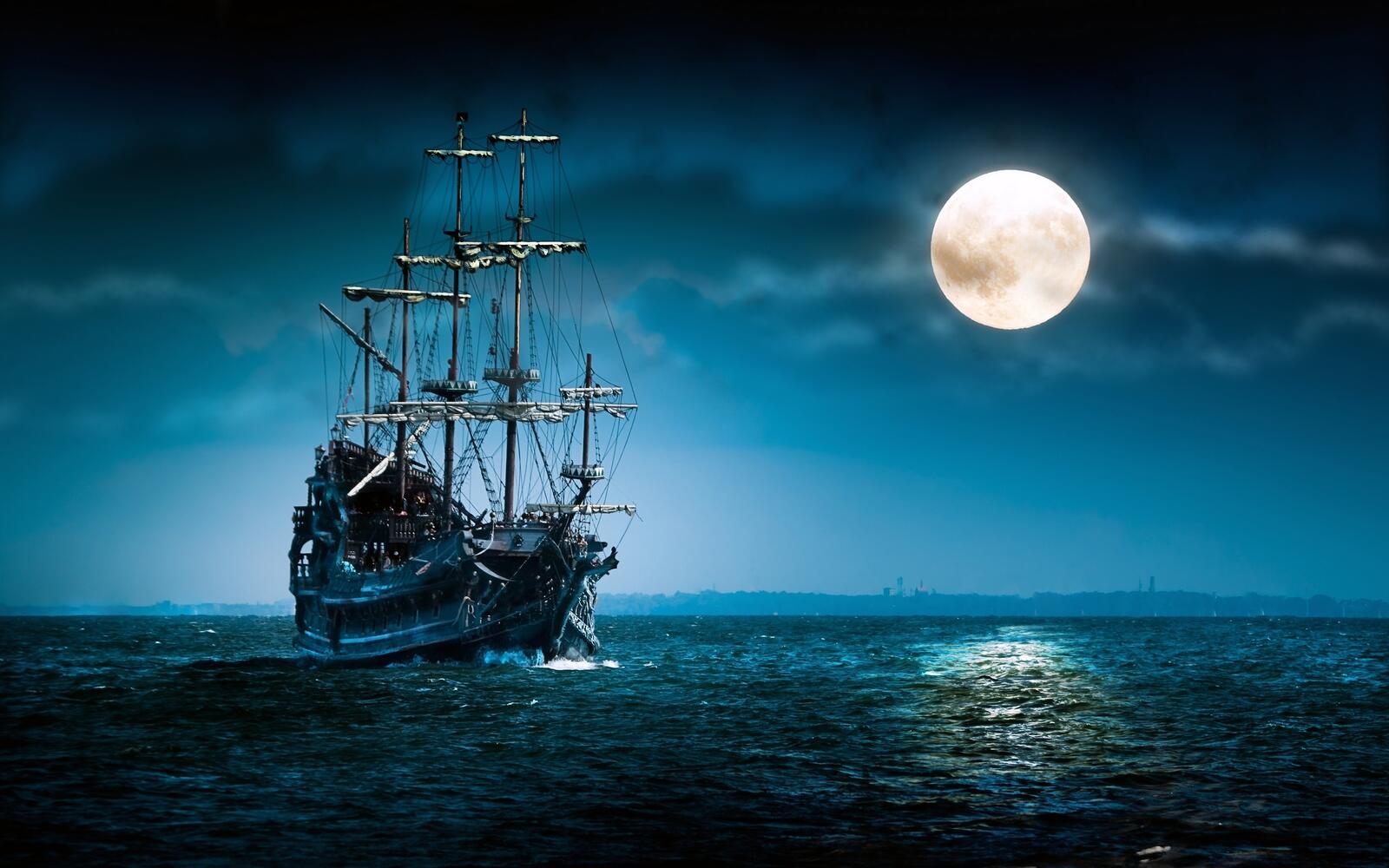 Wallpapers ship sail pirate on the desktop