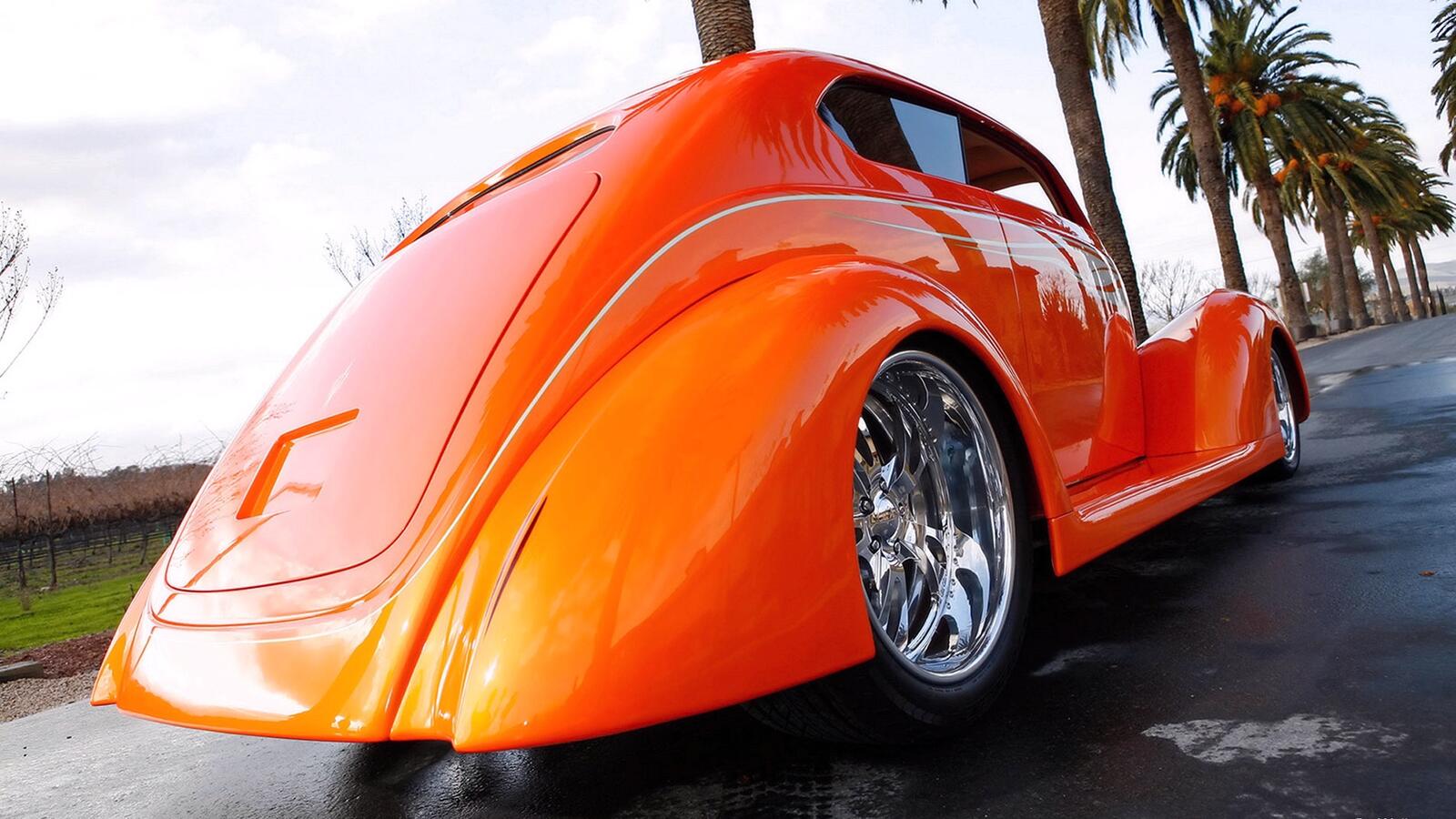 Бесплатное фото Оранжевый автомобиль жук