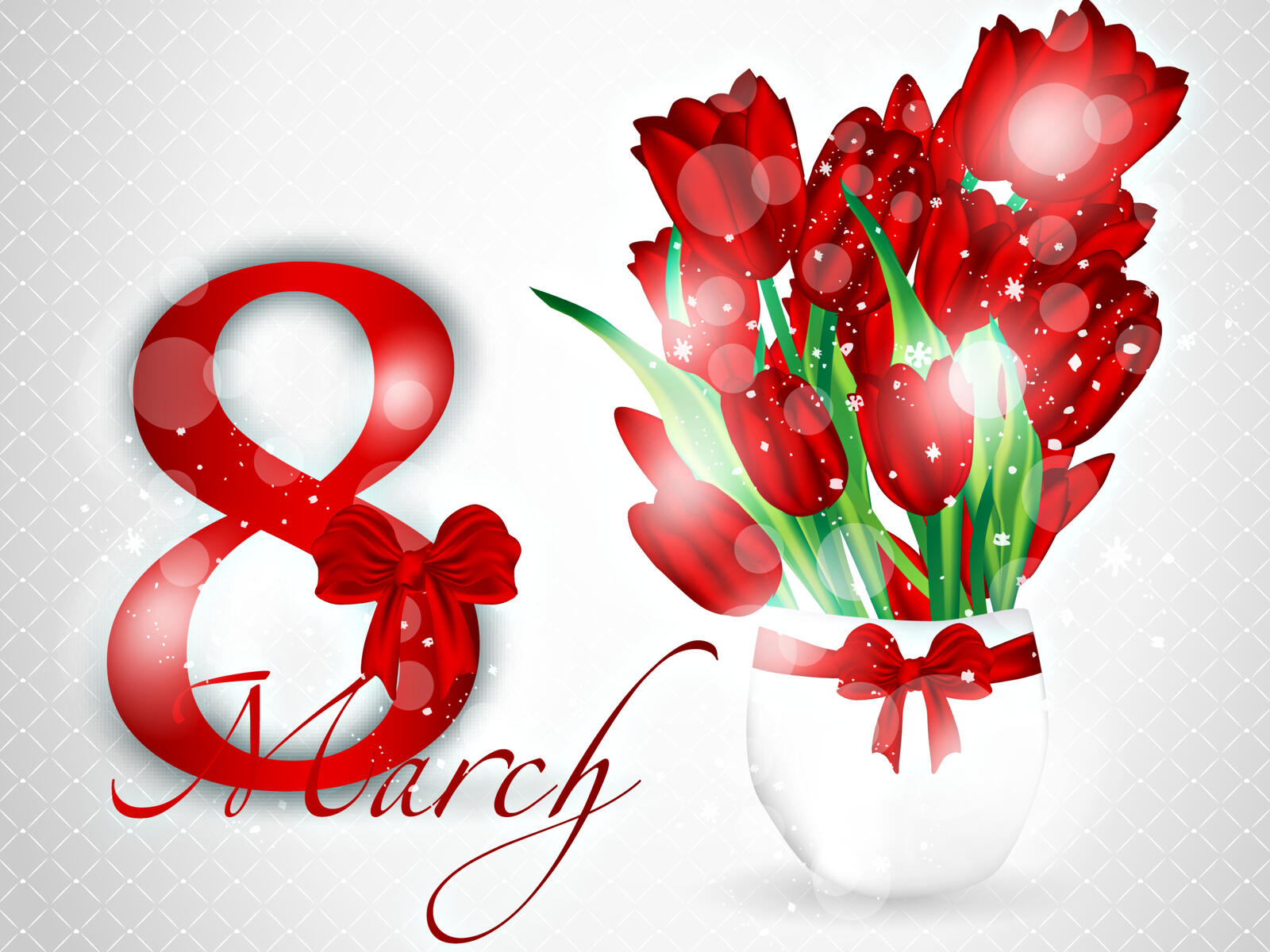 Обои Поздравляем наших девушек Международный женский день цветы на рабочий стол