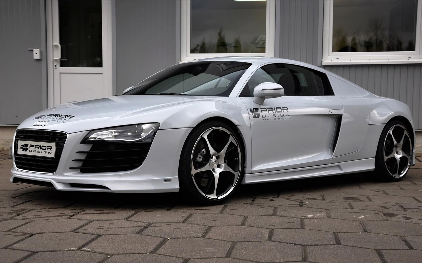 Wallpapers audi r8 silver stickers on the desktop