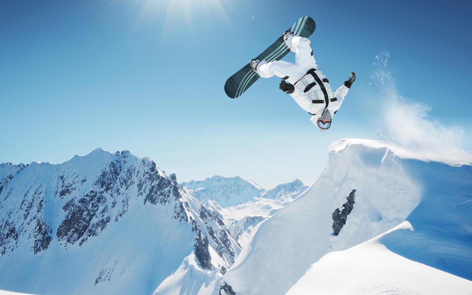 Wallpapers snowboard jump rock on the desktop
