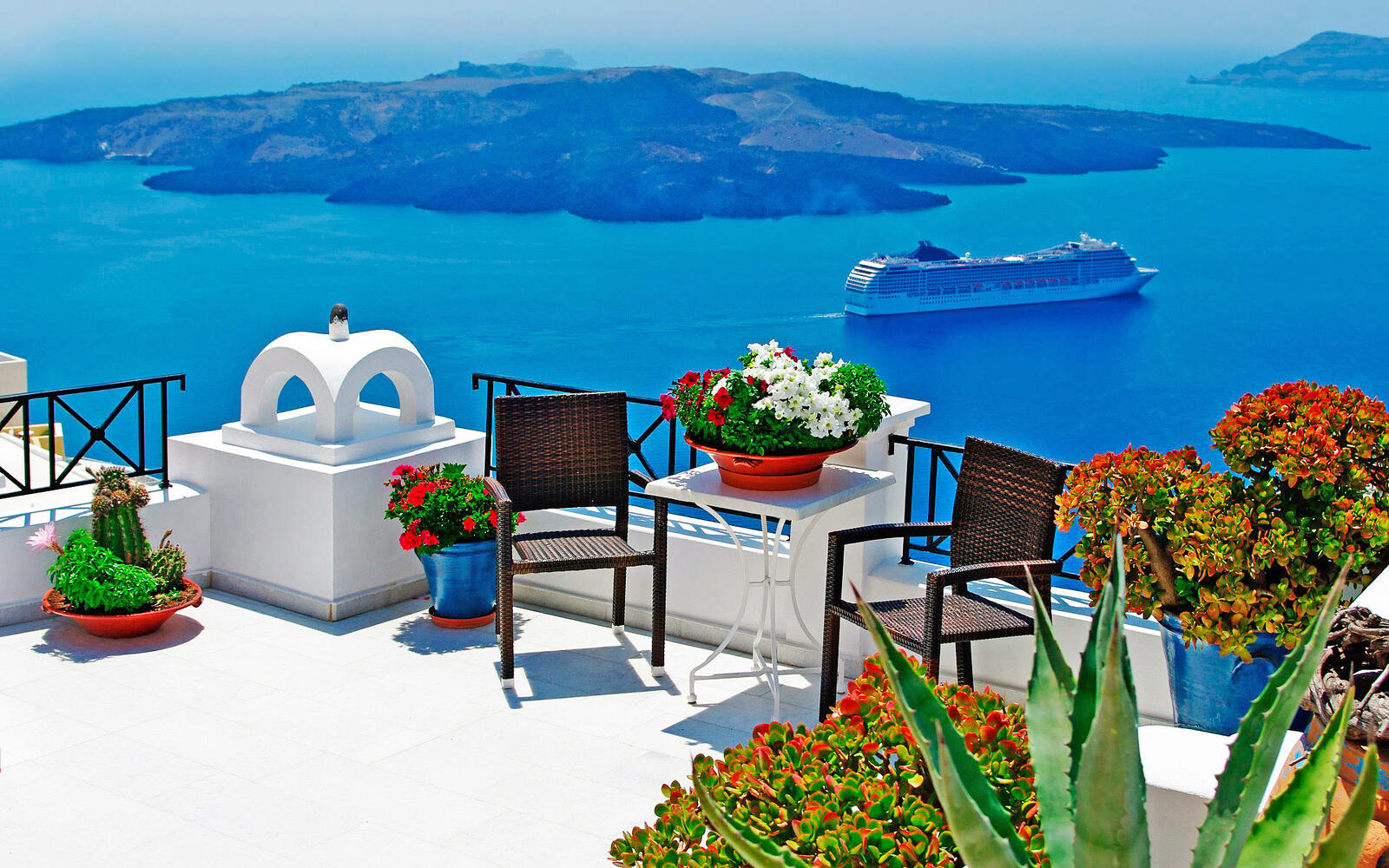 桌面上的壁纸希腊 海 岛屿