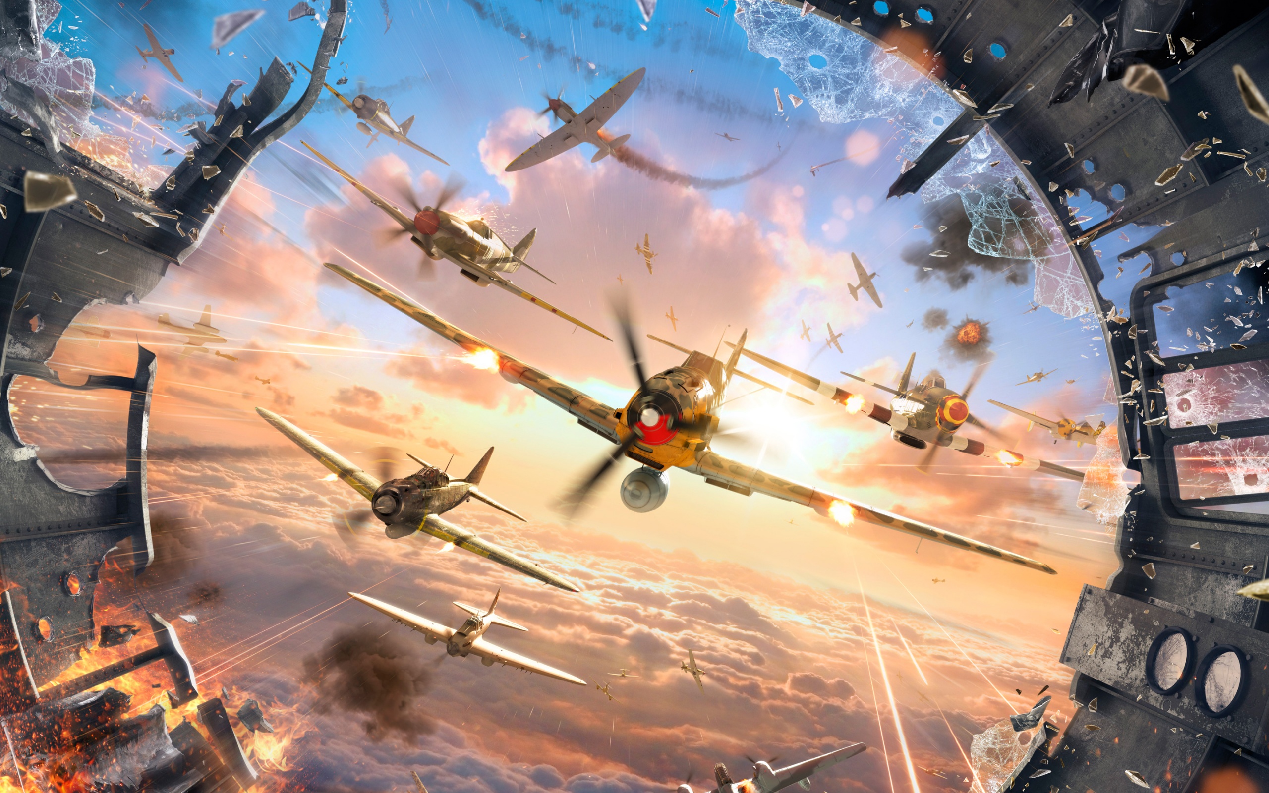 Wallpapers war thunder airplanes attack on the desktop
