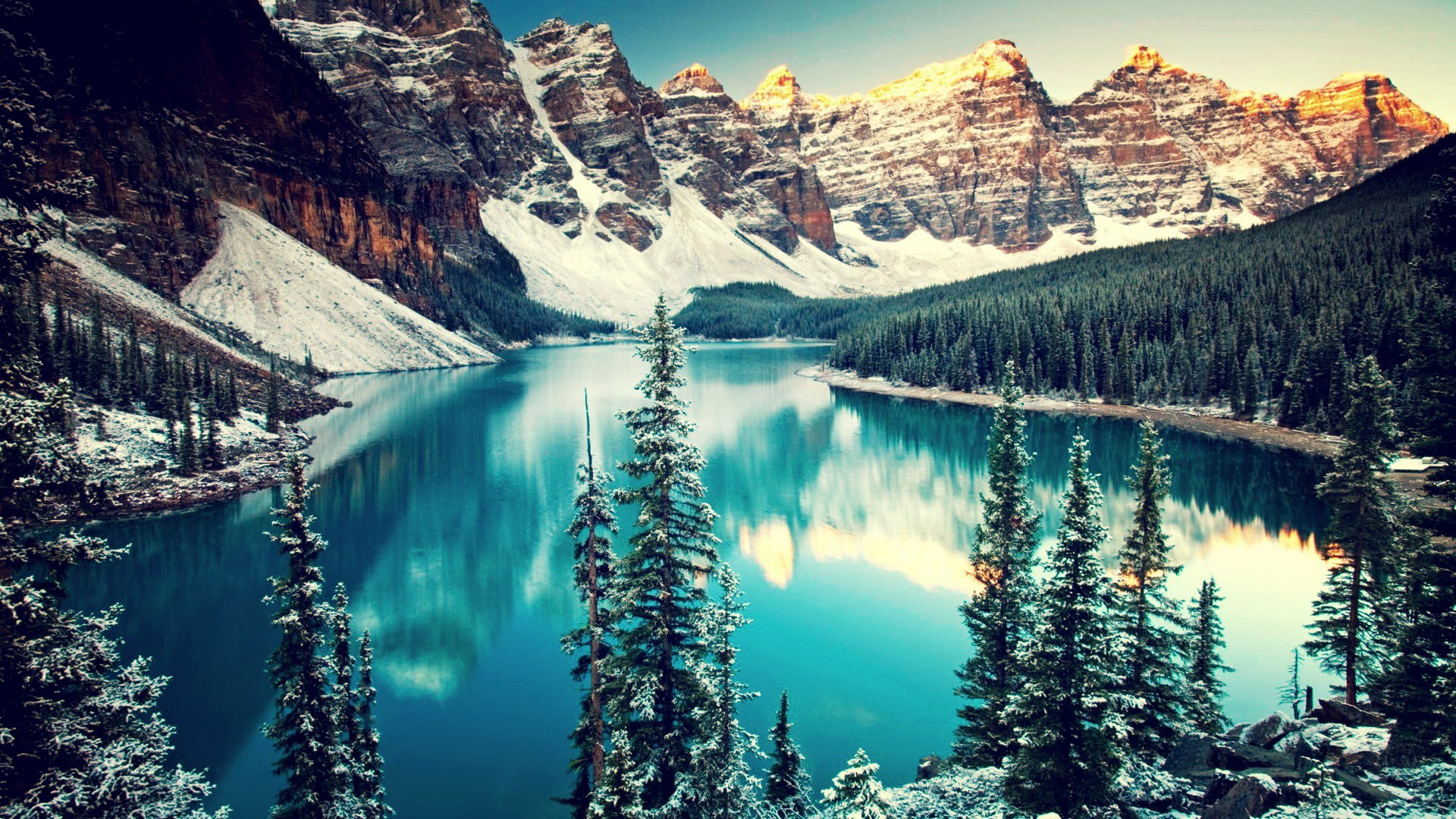 Wallpapers lake landscapes winter on the desktop