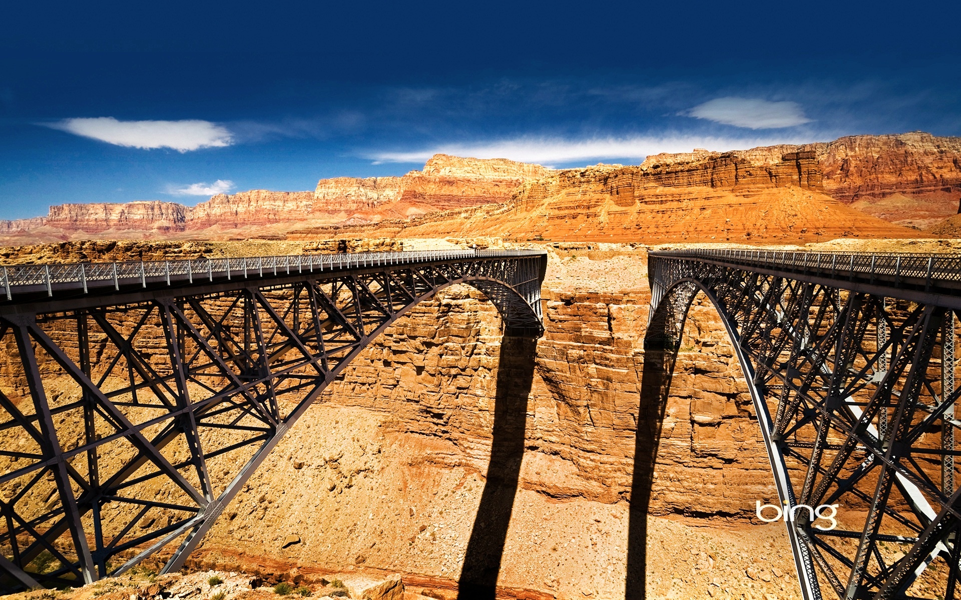 Обои каньон мост металл на рабочий стол