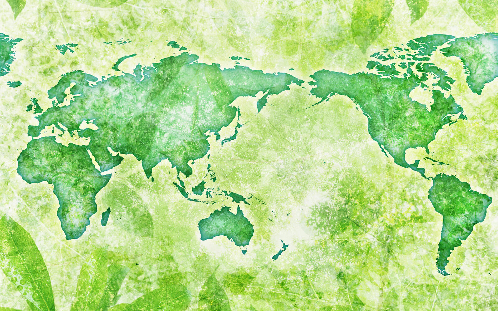 Обои карта зеленая мир на рабочий стол
