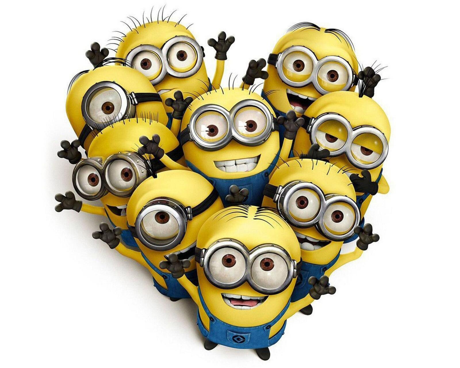 Wallpapers smile cartoons minions on the desktop