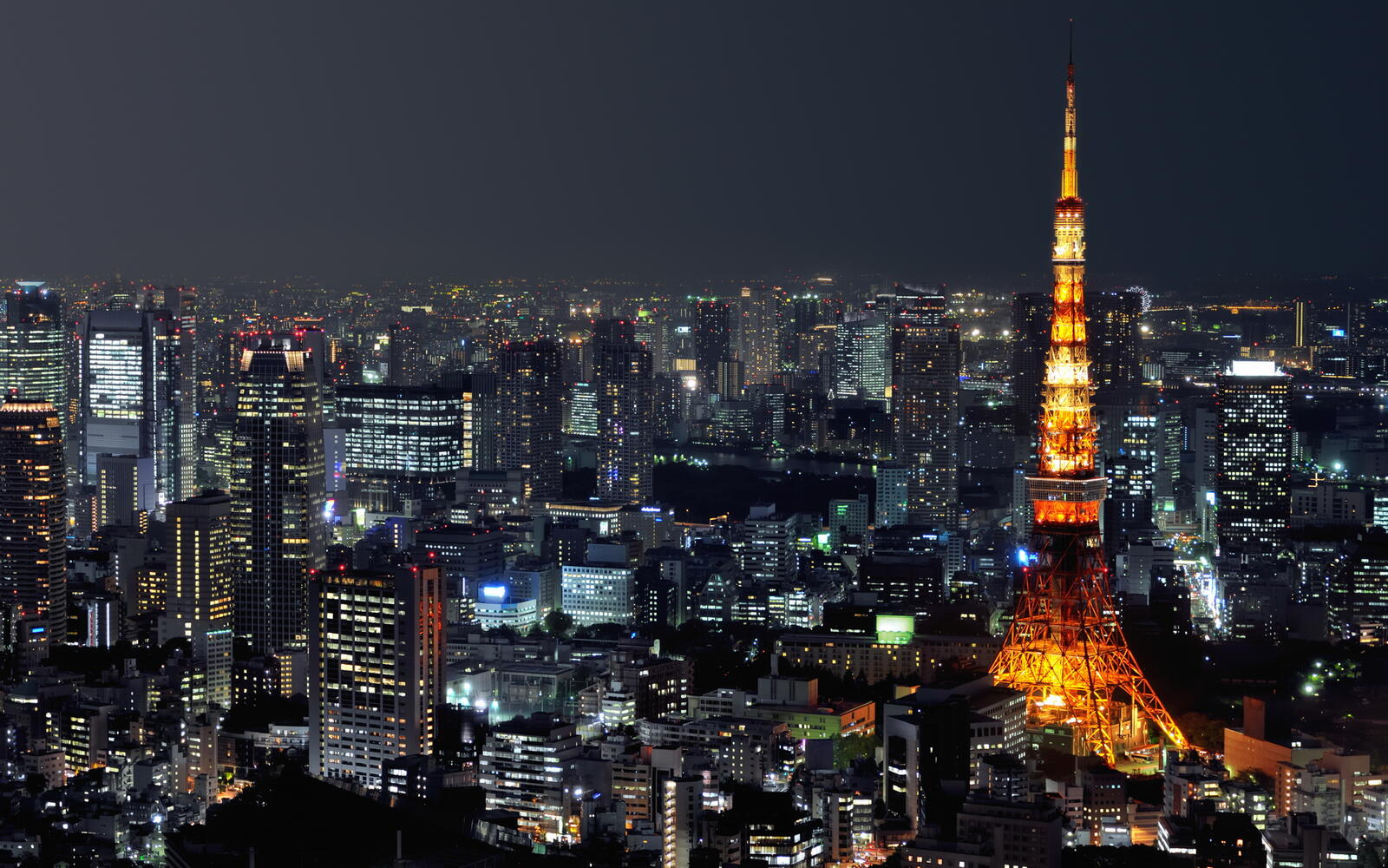 Обои Ночной Токио столица Япония на рабочий стол