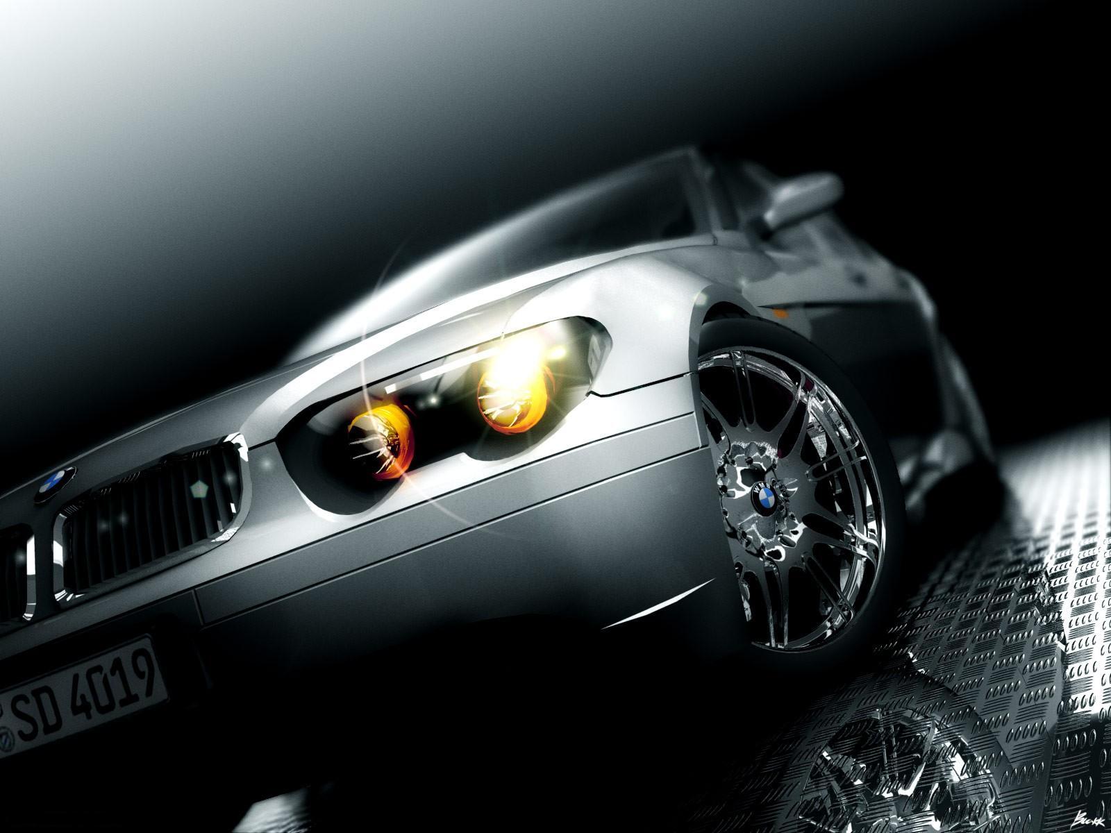 Wallpapers bmw lights silver on the desktop