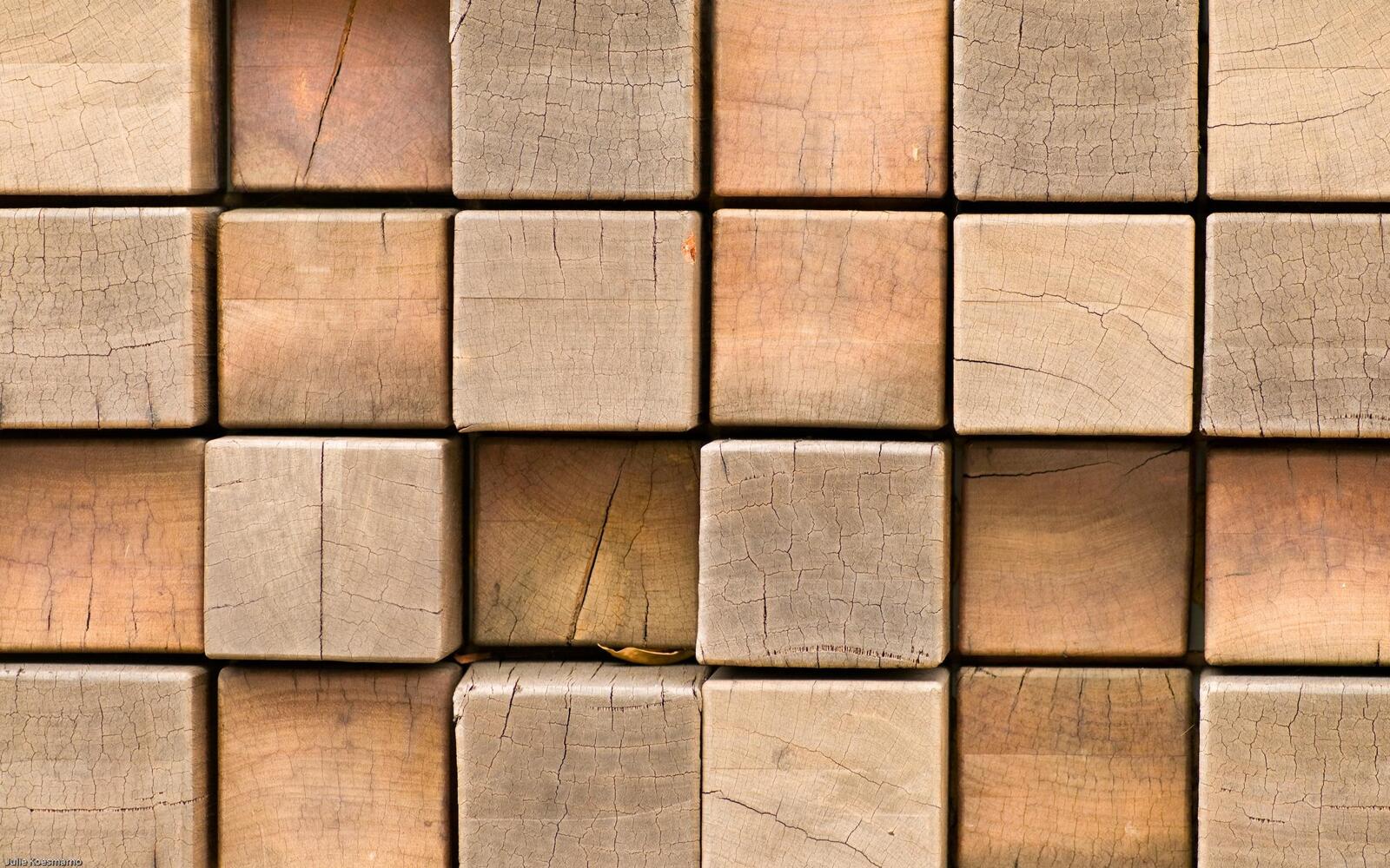 Wallpapers blocks wooden cubes on the desktop