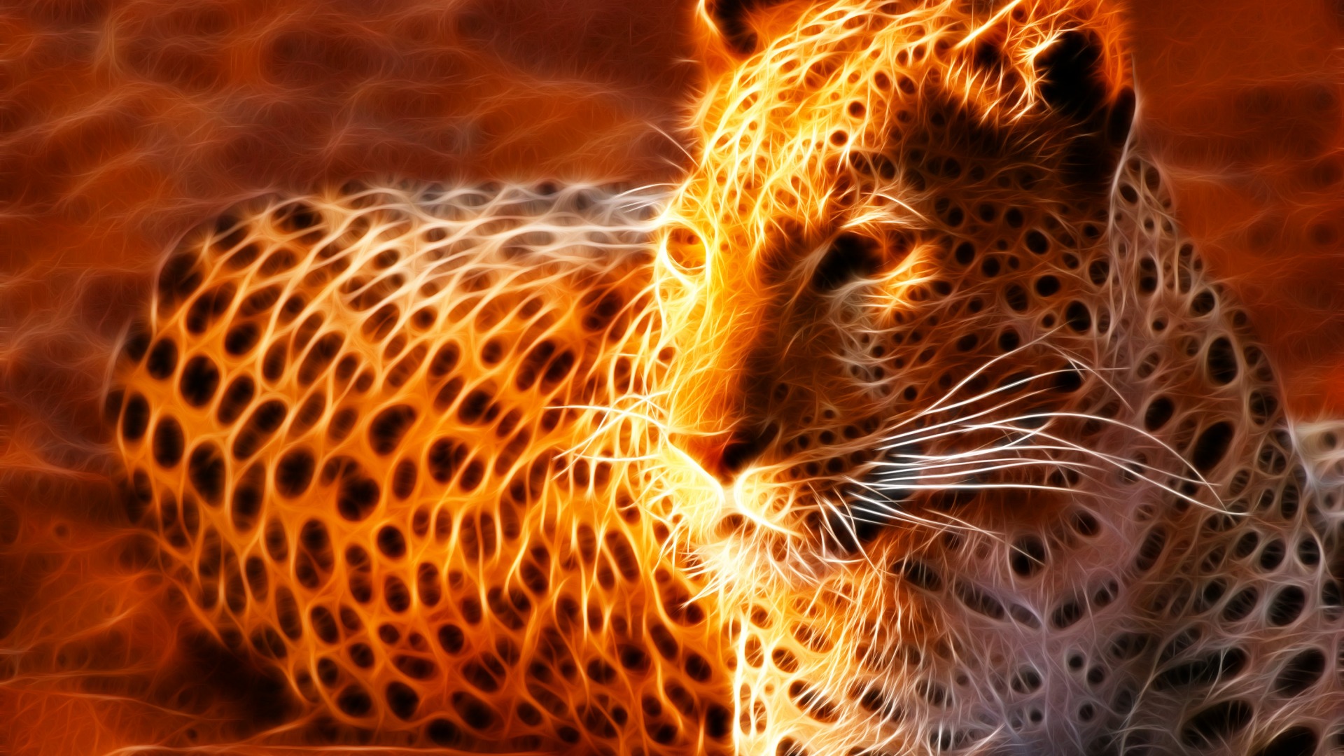 Wallpapers leopard computer drawing on the desktop