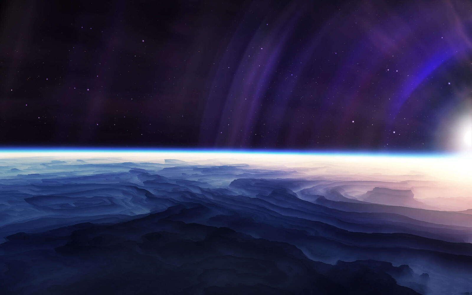 Wallpapers planet surface clouds on the desktop