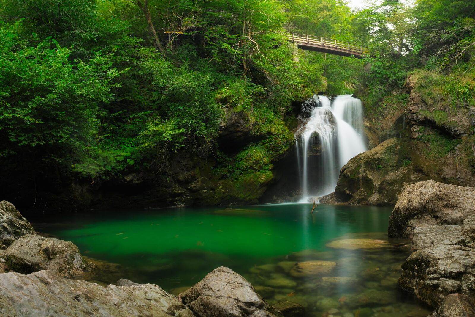 Wallpapers Sum Waterfall Bled Vintgar gorge Slovenia on the desktop
