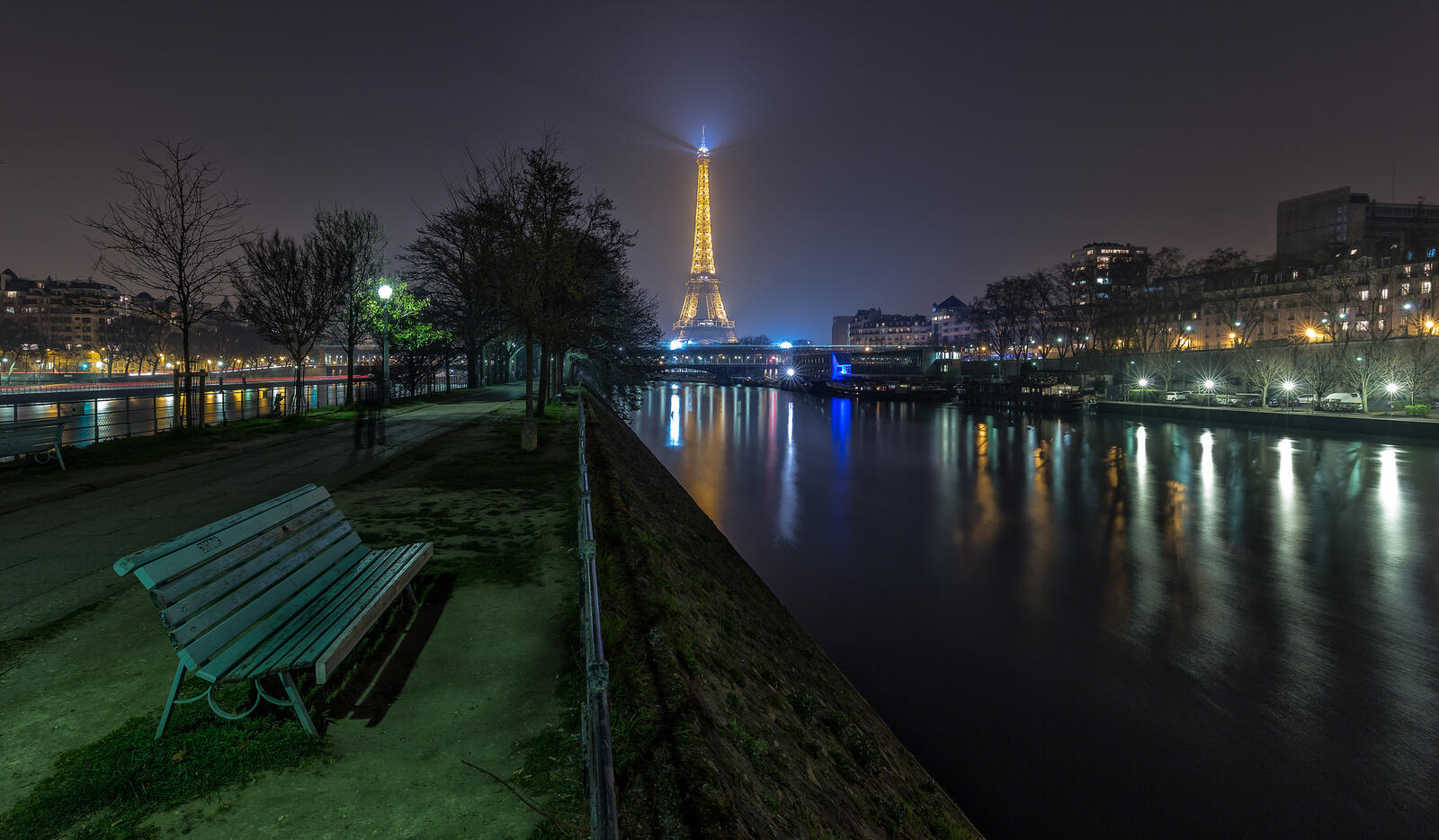Обои Франция городской пейзаж подсветка на рабочий стол