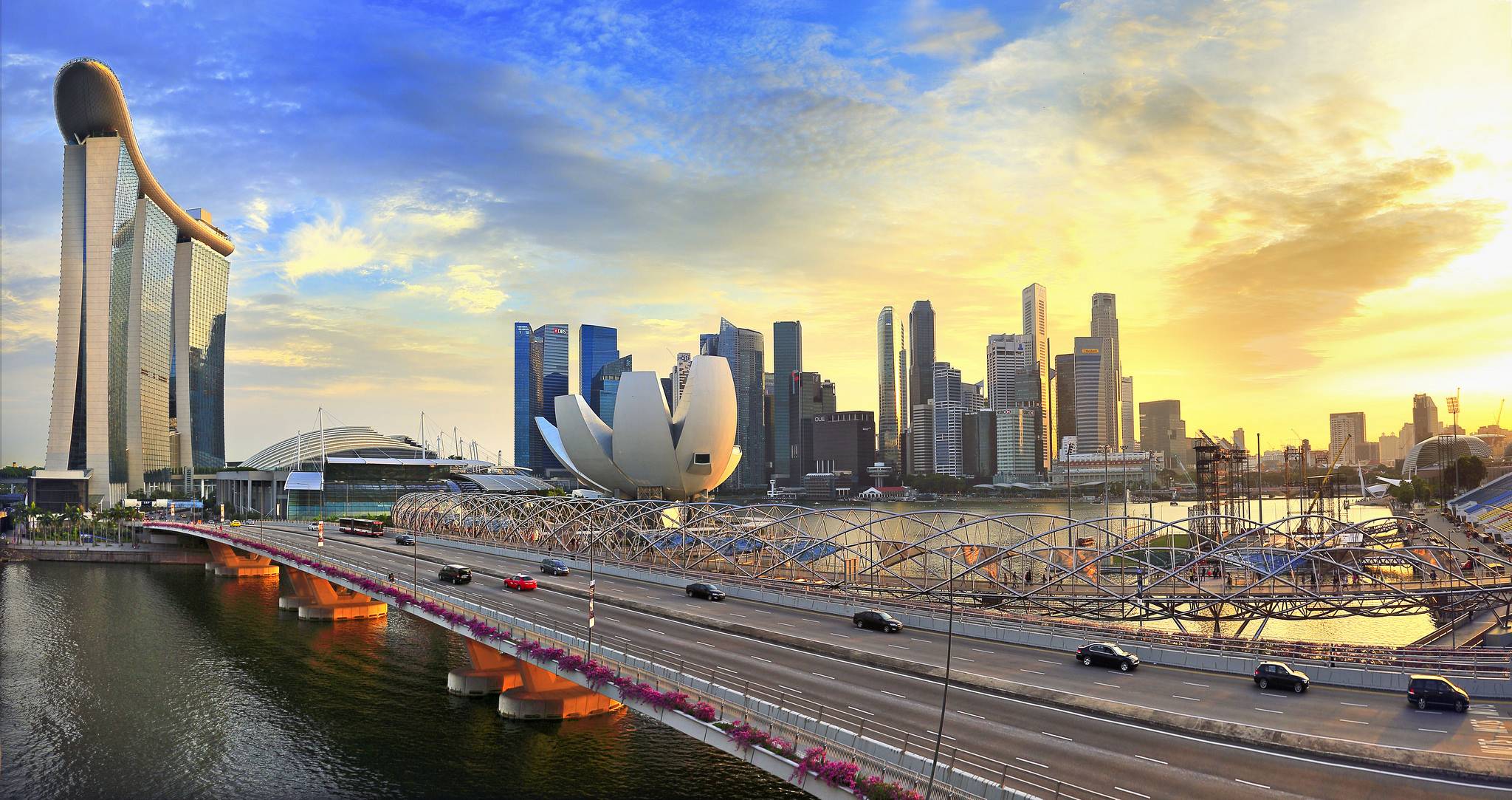 Обои Сингапур город утро на рабочий стол
