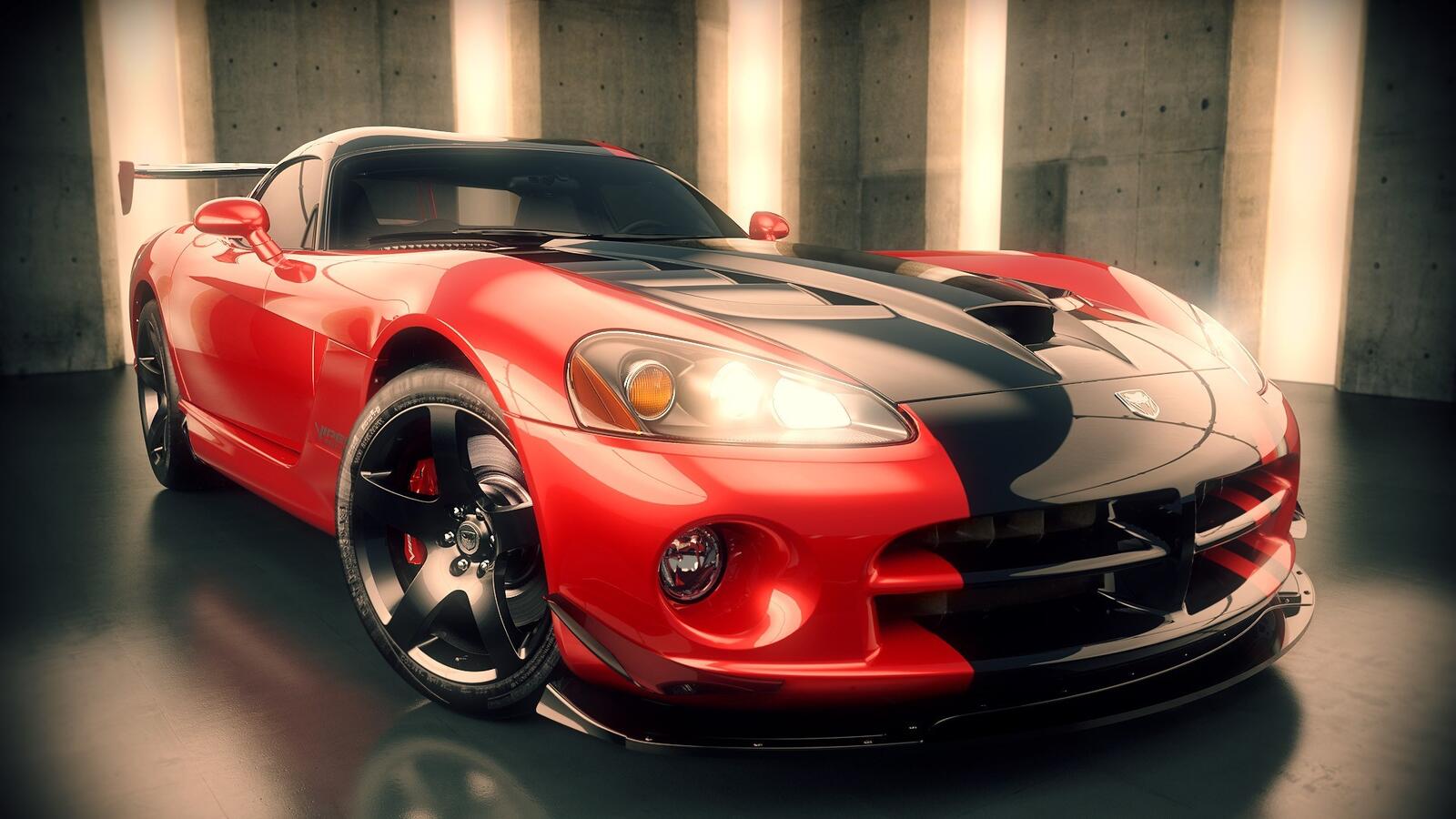 Wallpapers dodge viper red long on the desktop