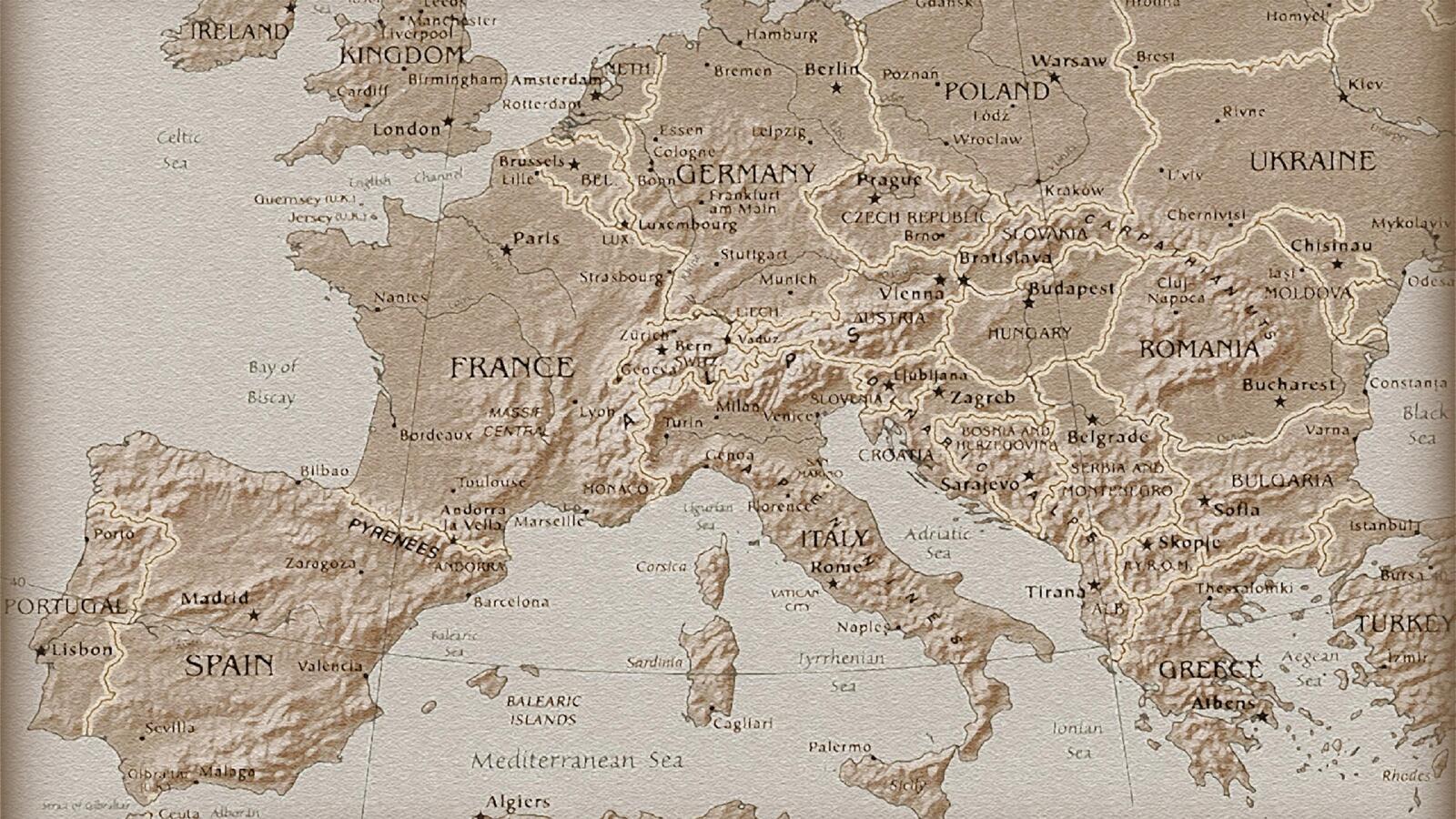 桌面上的壁纸地图 古代 法国