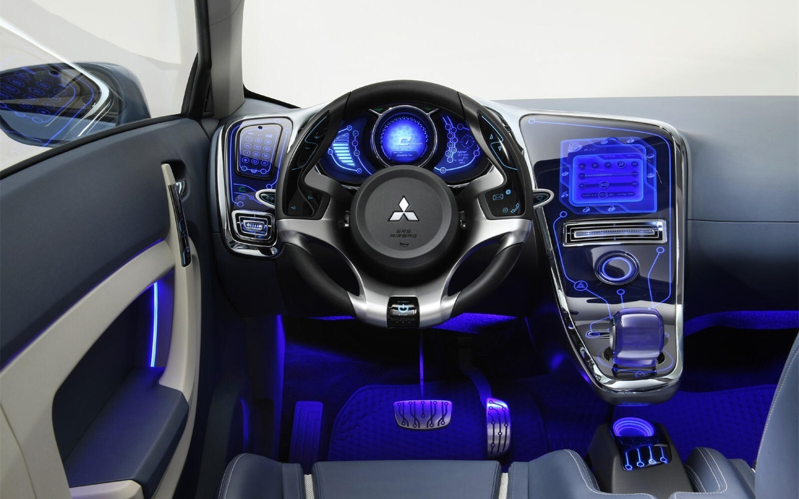 Wallpapers Mitsubishi interior steering wheel on the desktop