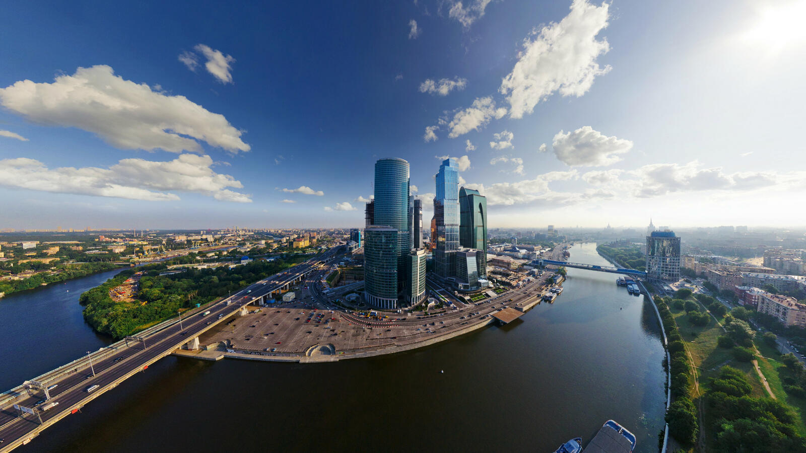 桌面上的壁纸河流 莫斯科 城市