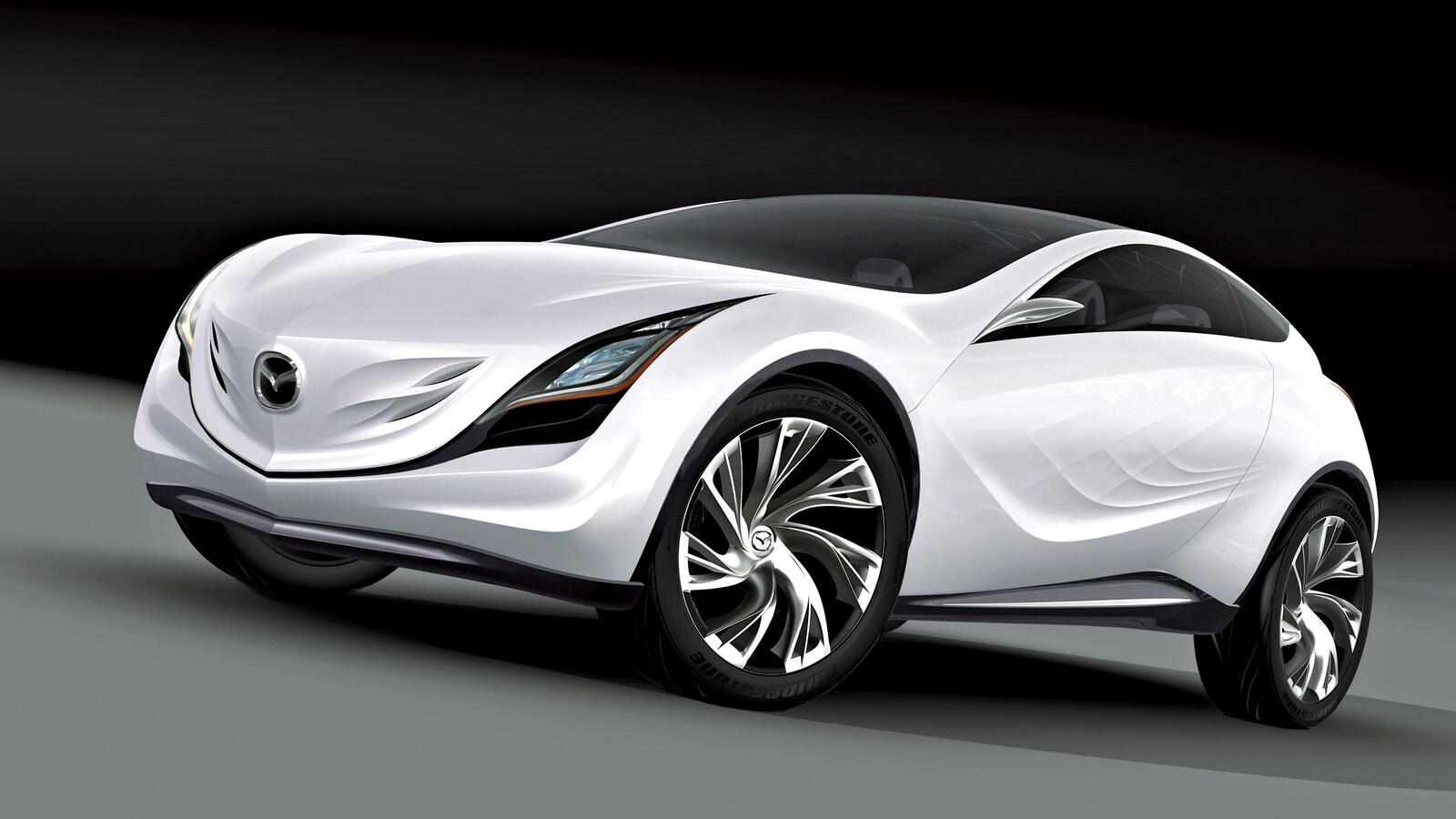 Wallpapers Mazda white concept car on the desktop