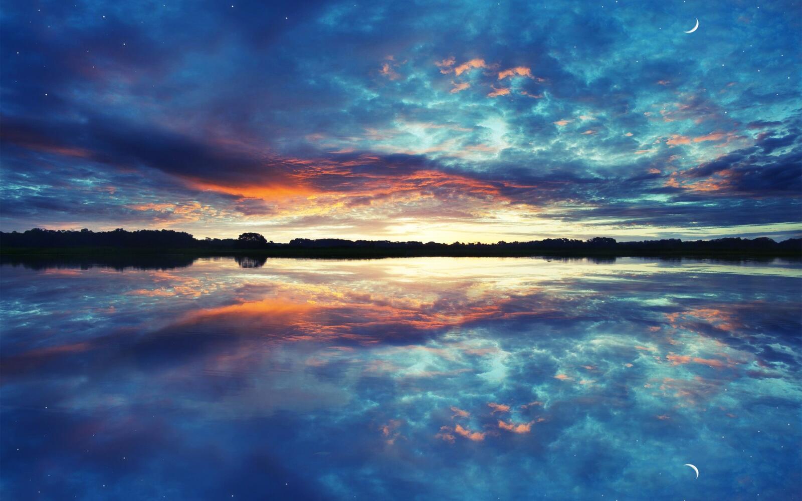 Wallpapers clouds reflection horizon on the desktop