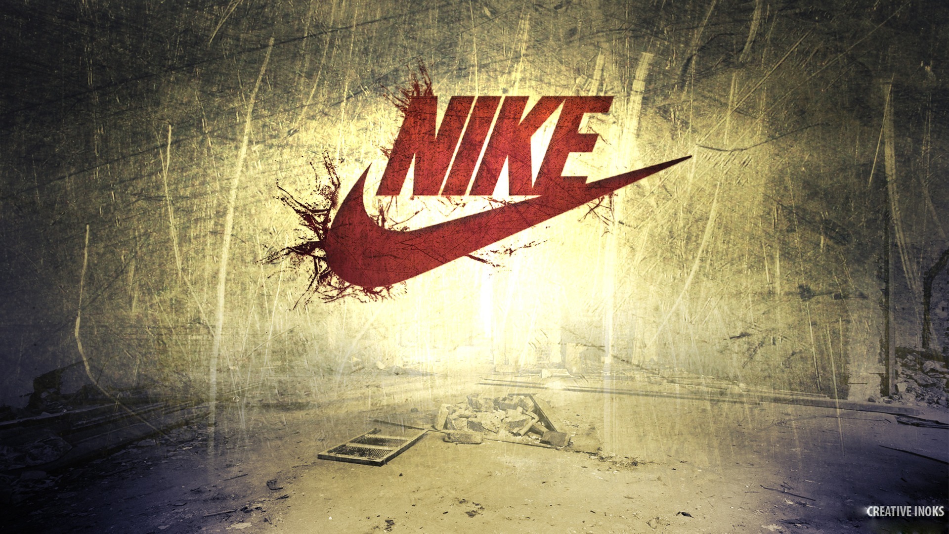 Wallpapers fragments scratches nike on the desktop
