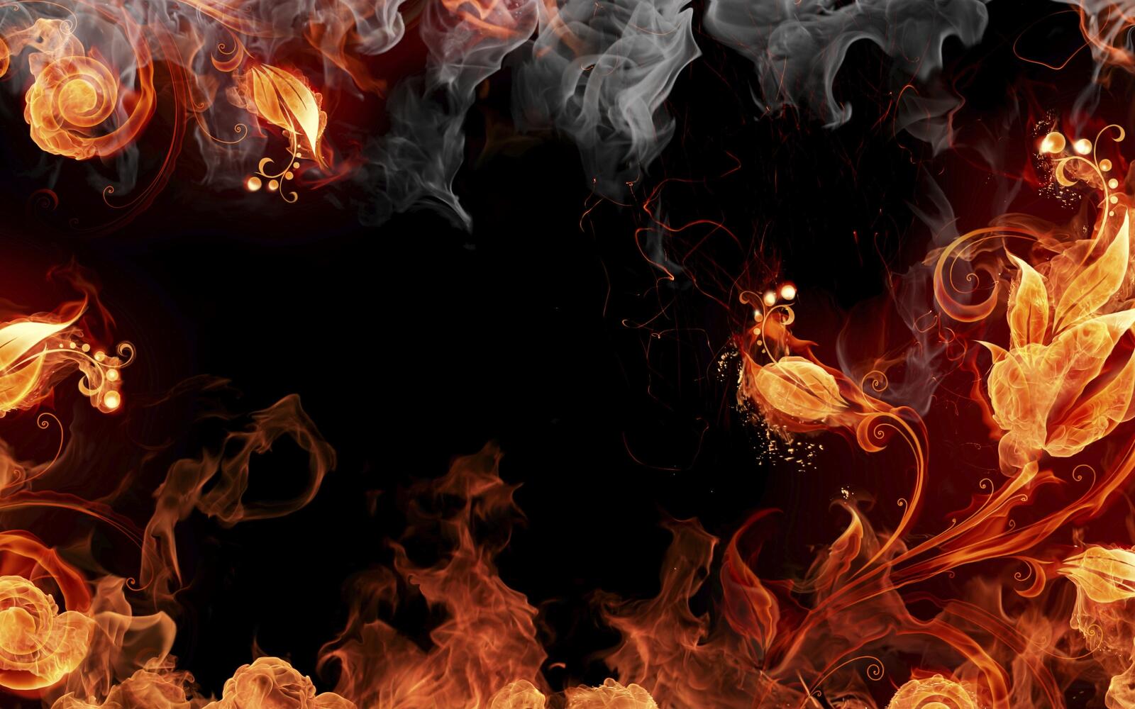 Wallpapers flame fire tongues on the desktop