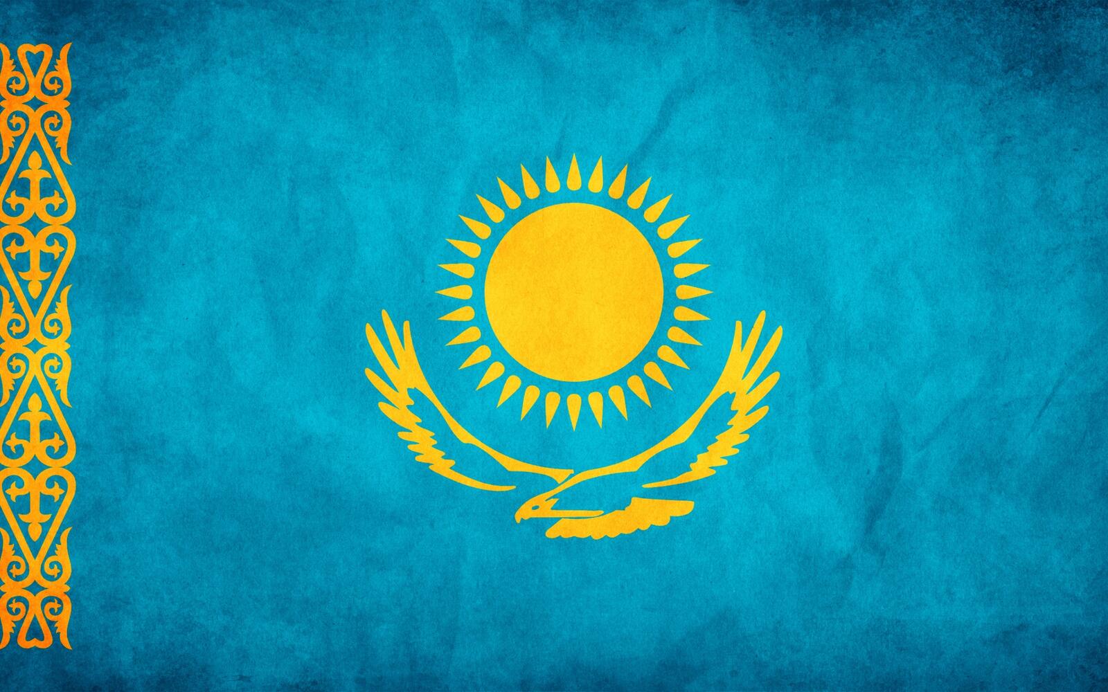 桌面上的壁纸国旗 哈萨克斯坦 蓝