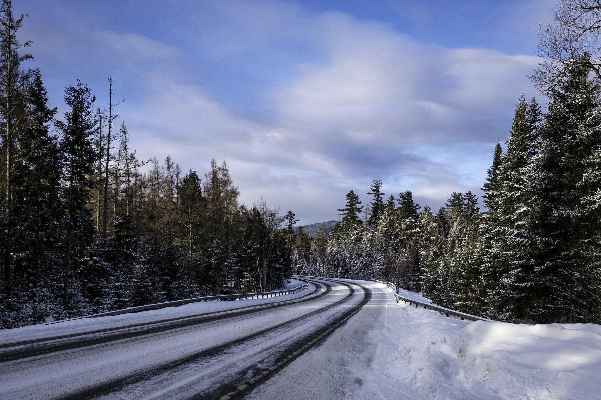 Обои снежная дорога дорога пейзаж на рабочий стол