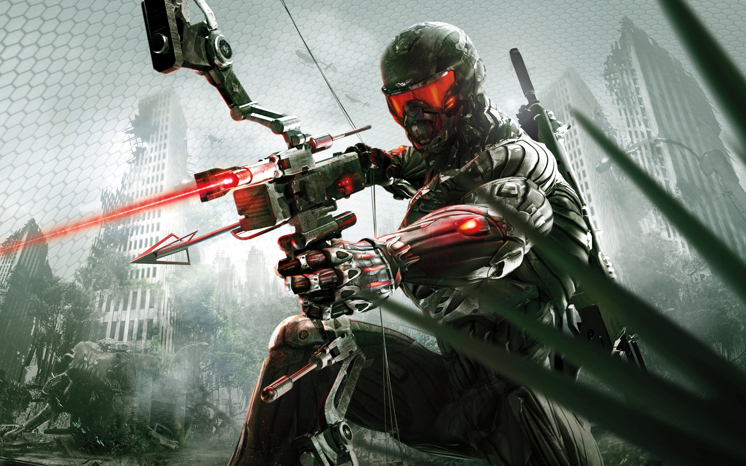 Wallpapers crysis 3 a prophet with a crossbow in his hands a nanosuit on the desktop