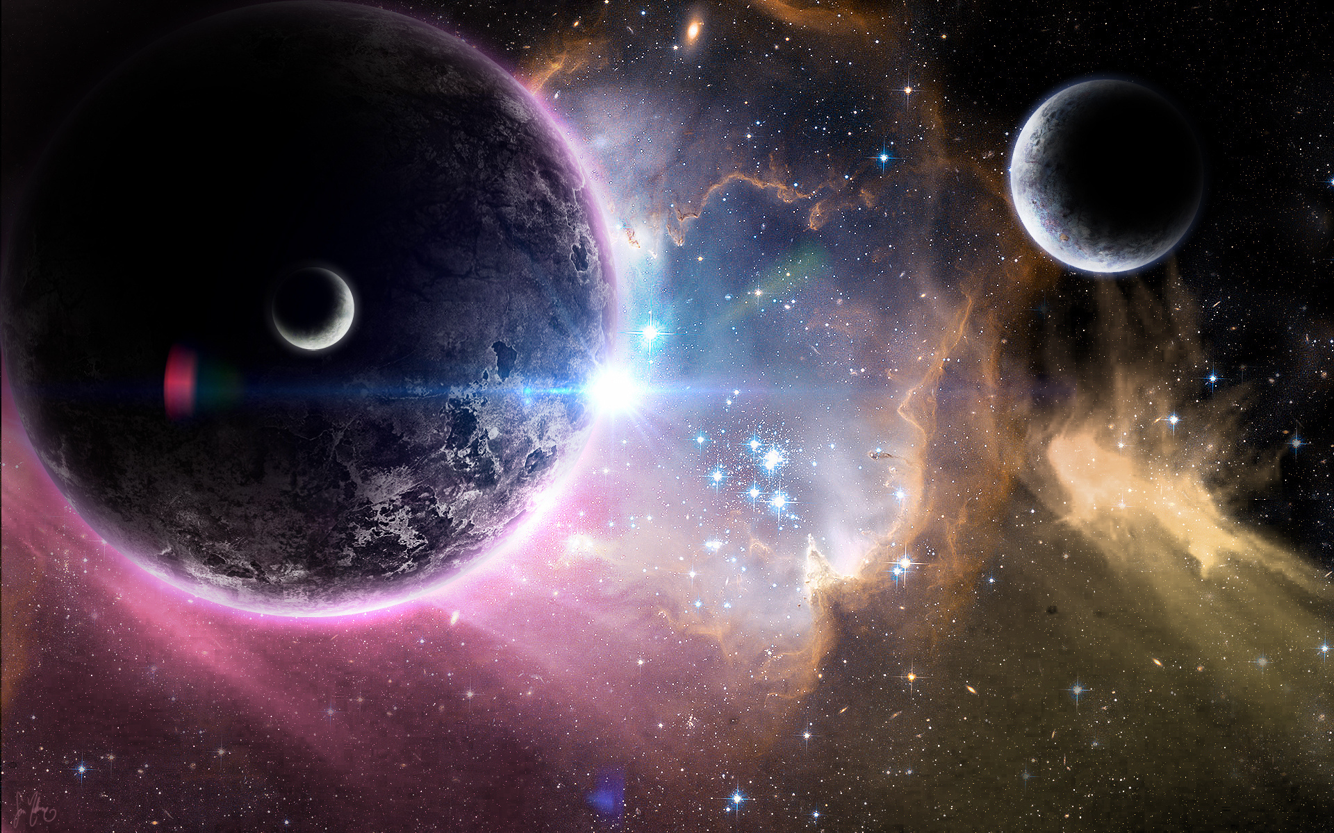 Wallpapers space darkness planets on the desktop