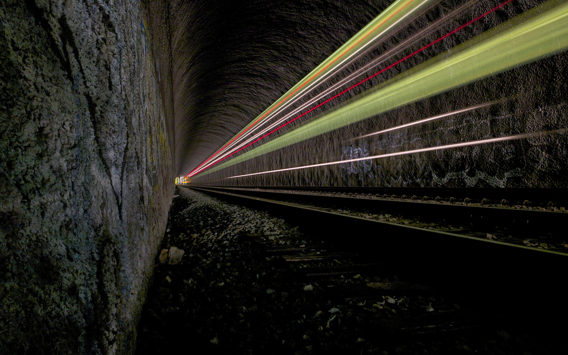 Фото бесплатно туннель, свет, огни