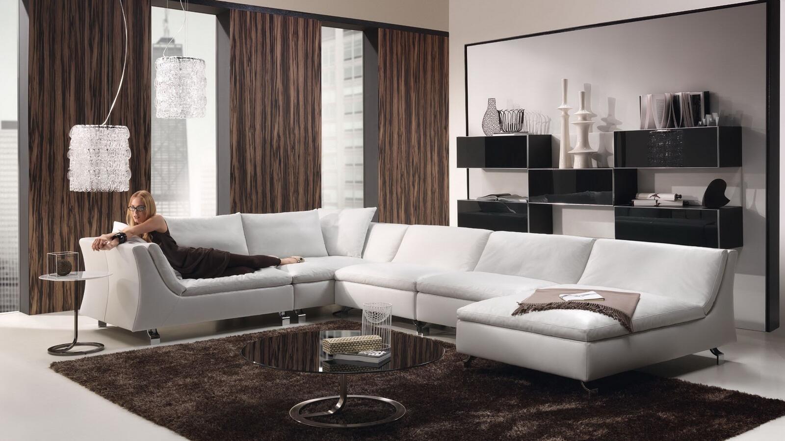 Wallpapers living room sofa white on the desktop