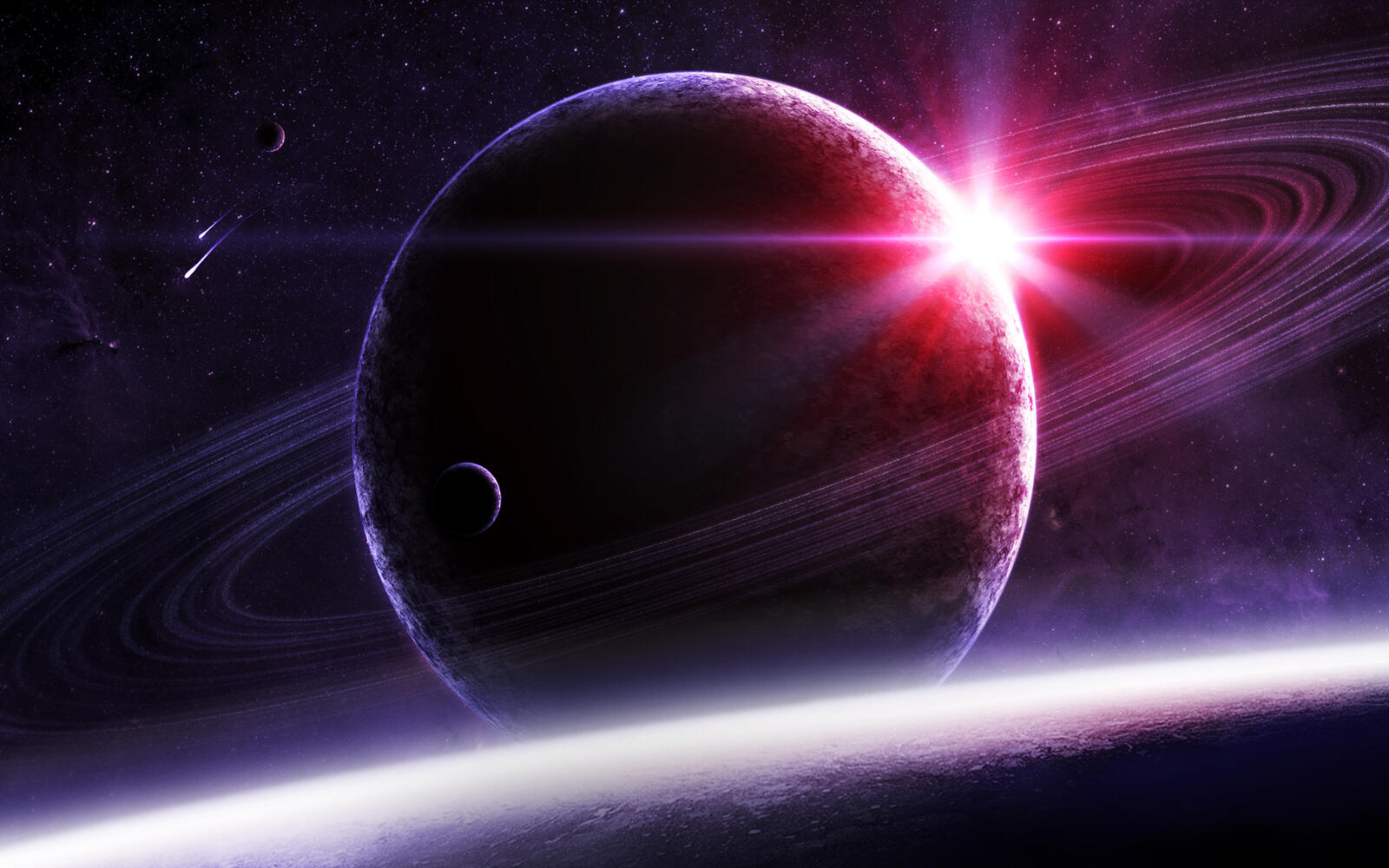 Wallpapers space planets rings on the desktop