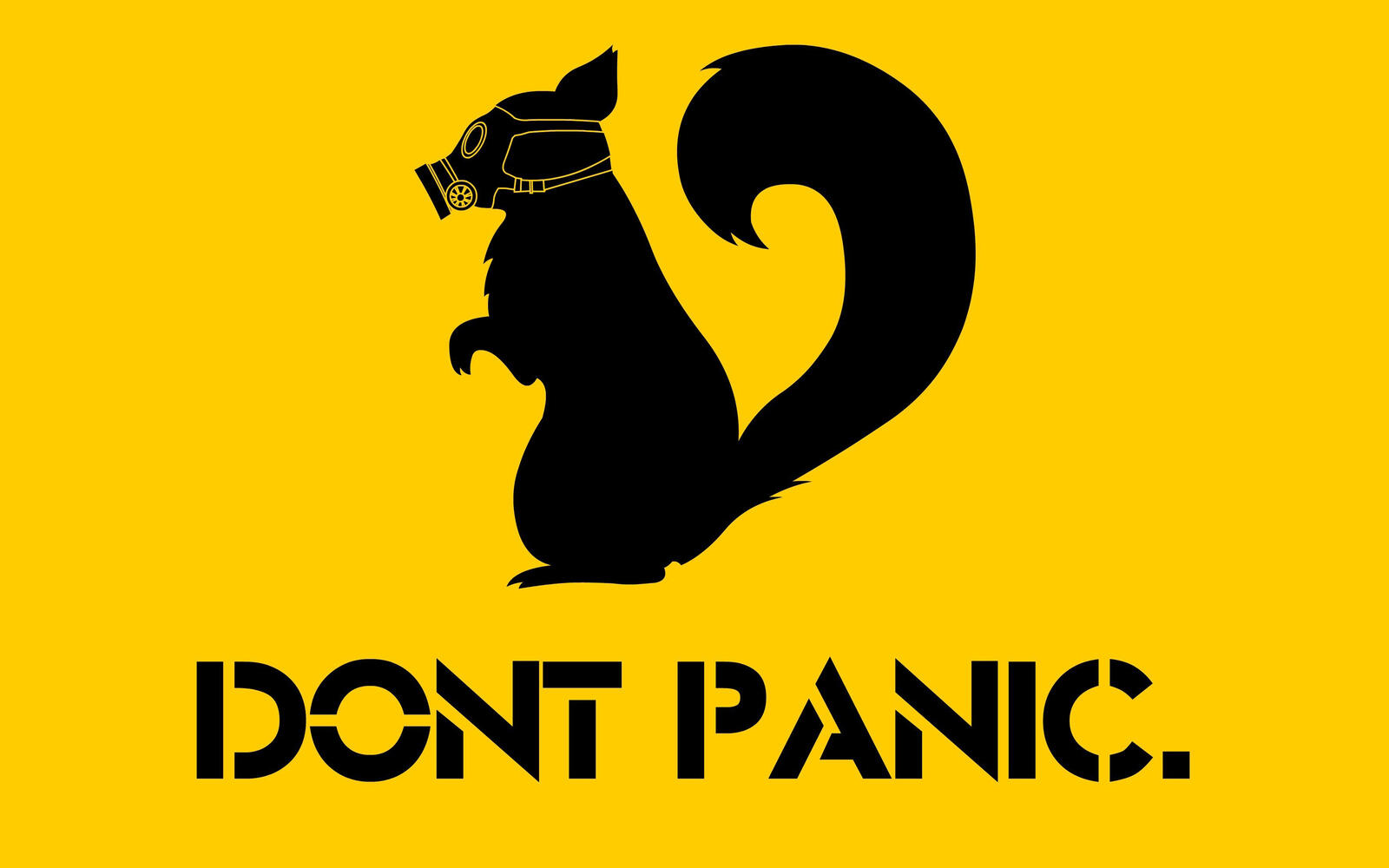 Wallpapers dont panic yellow background squirrel on the desktop