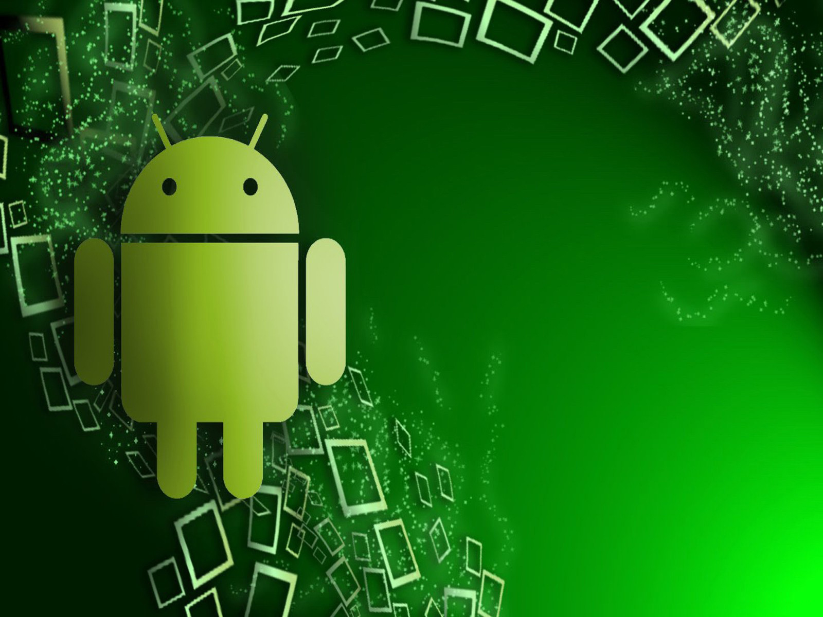 Wallpapers android robot green on the desktop