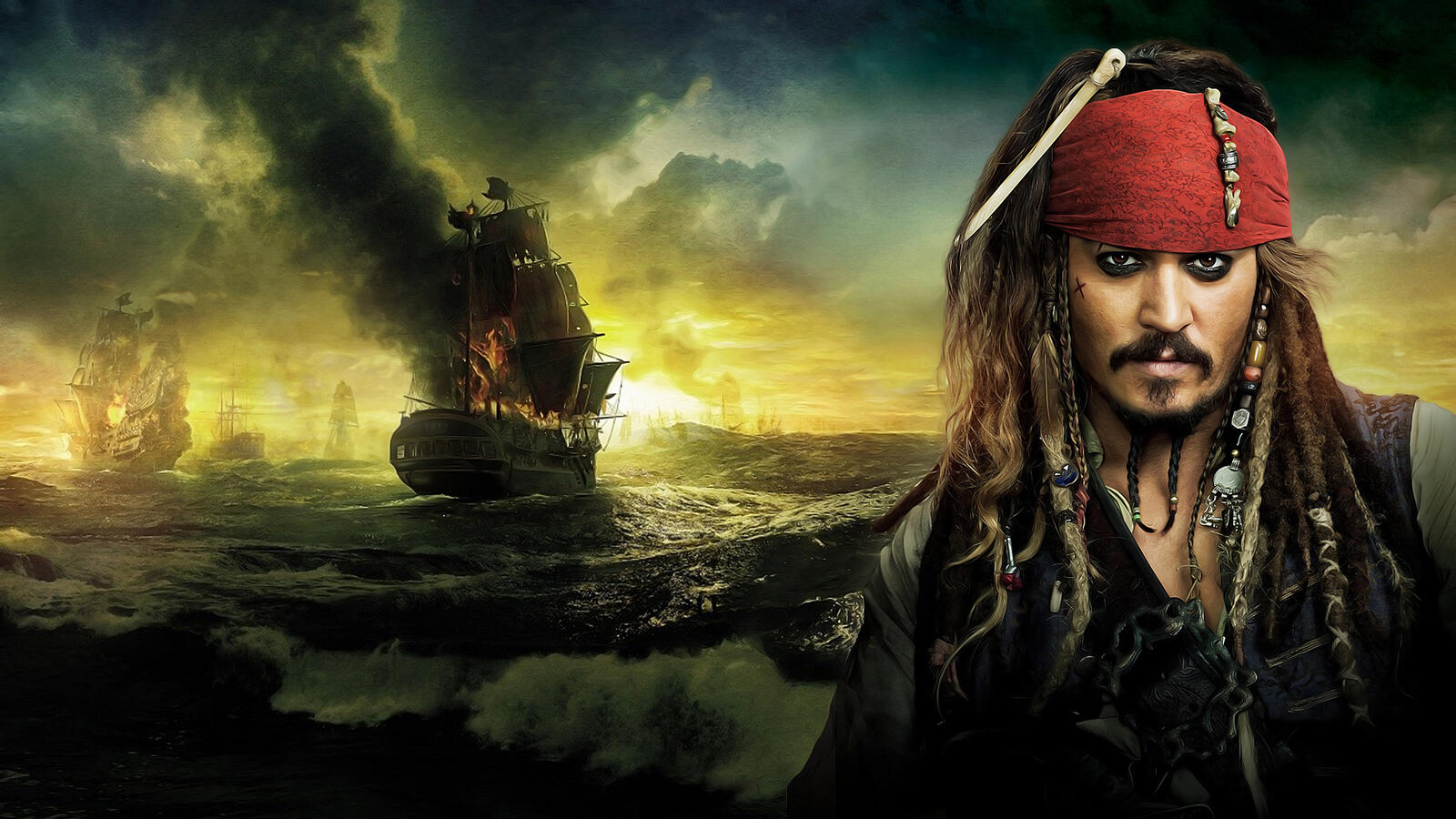 Wallpapers pirate jack sparrow sea on the desktop